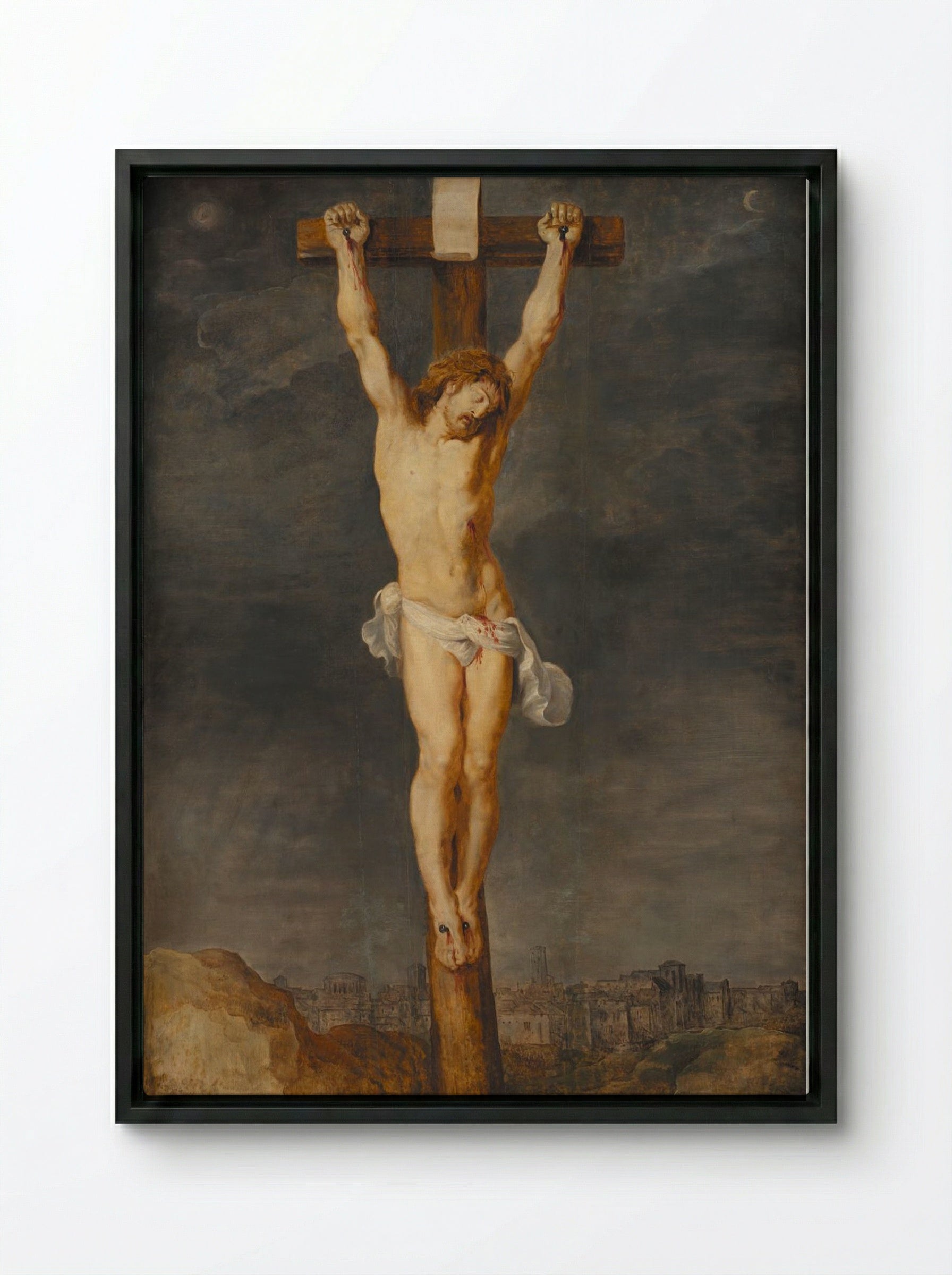 Christ on the Cross - Peter Paul Rubens - Framed Canvas Black