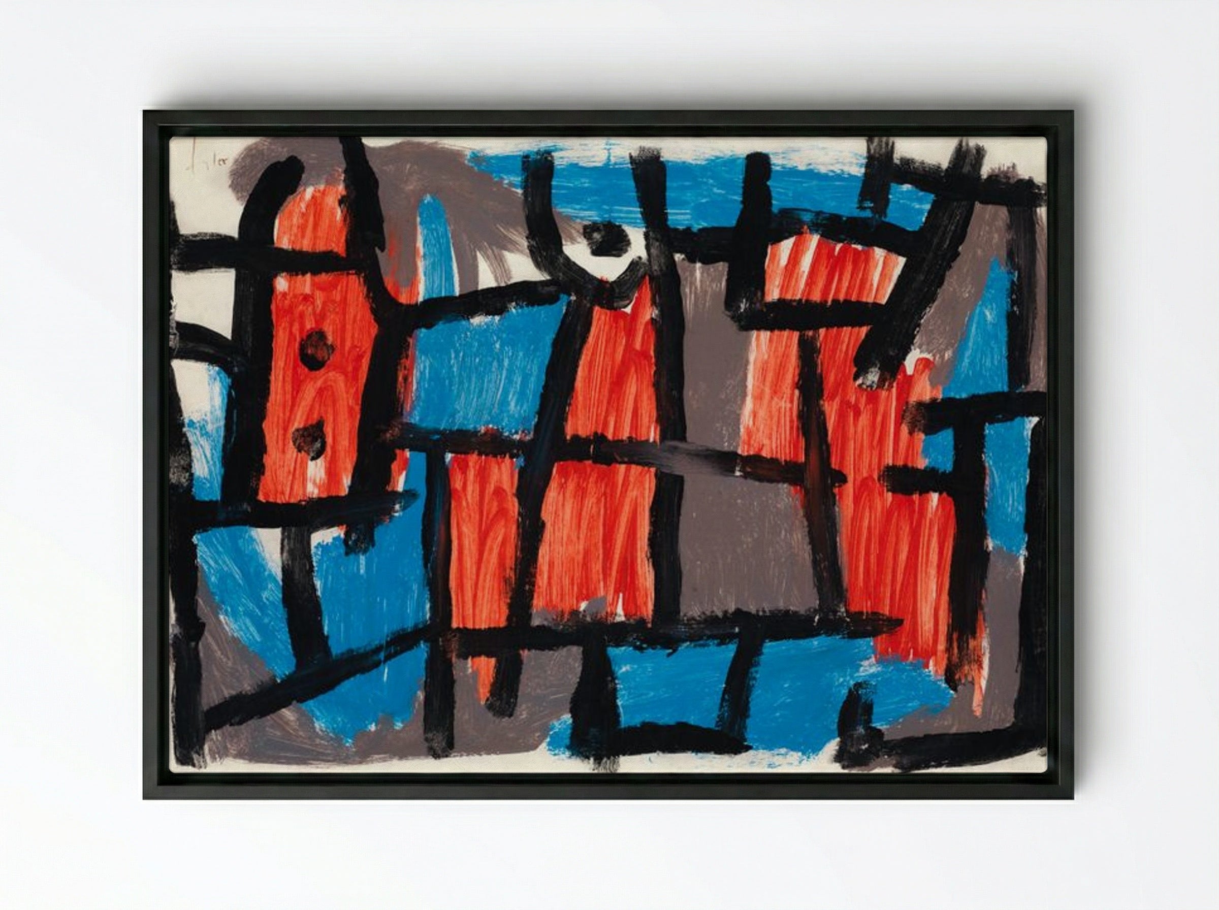 The Hour Before One Night - Paul Klee - Framed Canvas Black