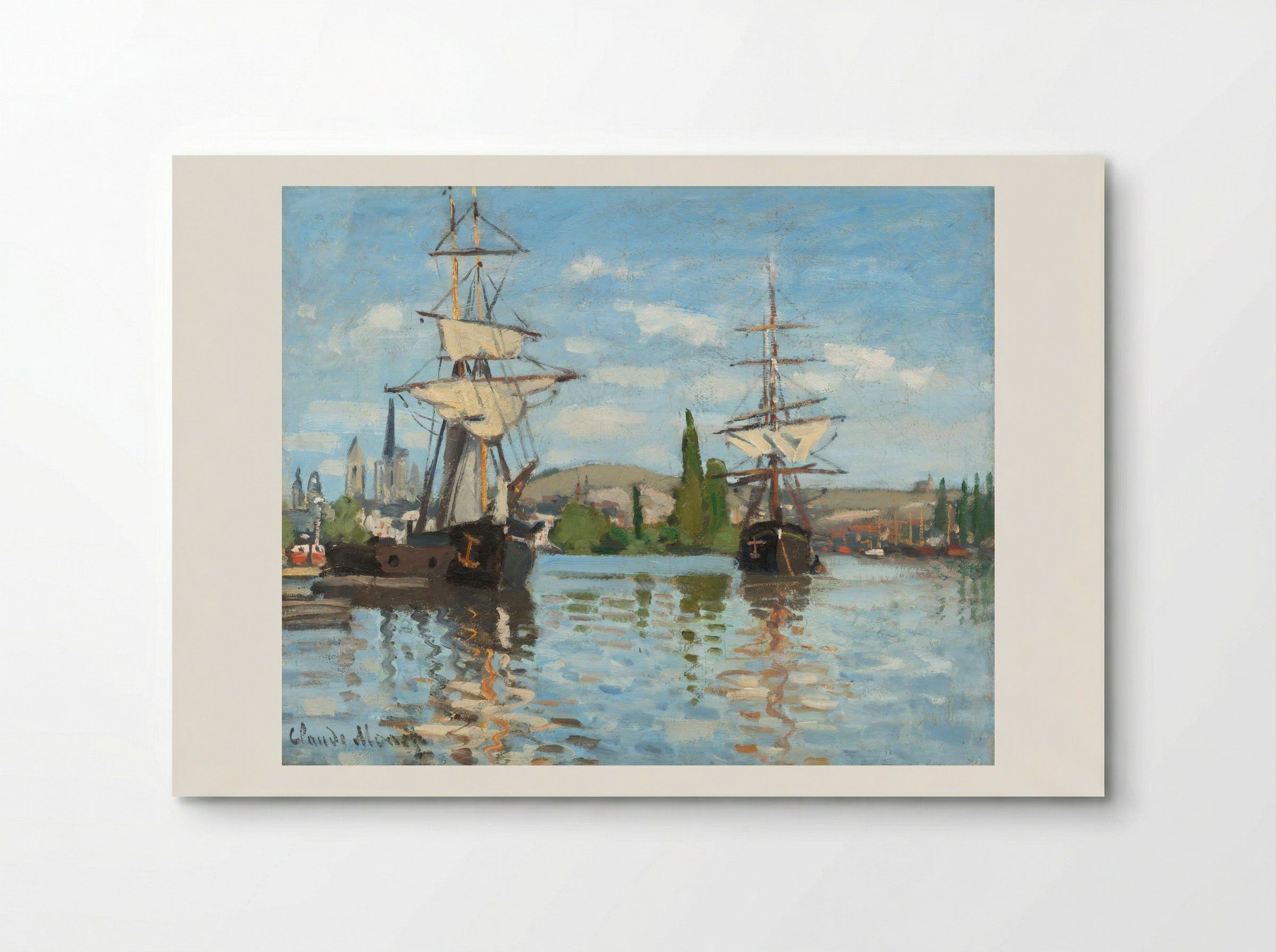 Ships Riding on the Seine at Rouen - Claude Monet - Poster