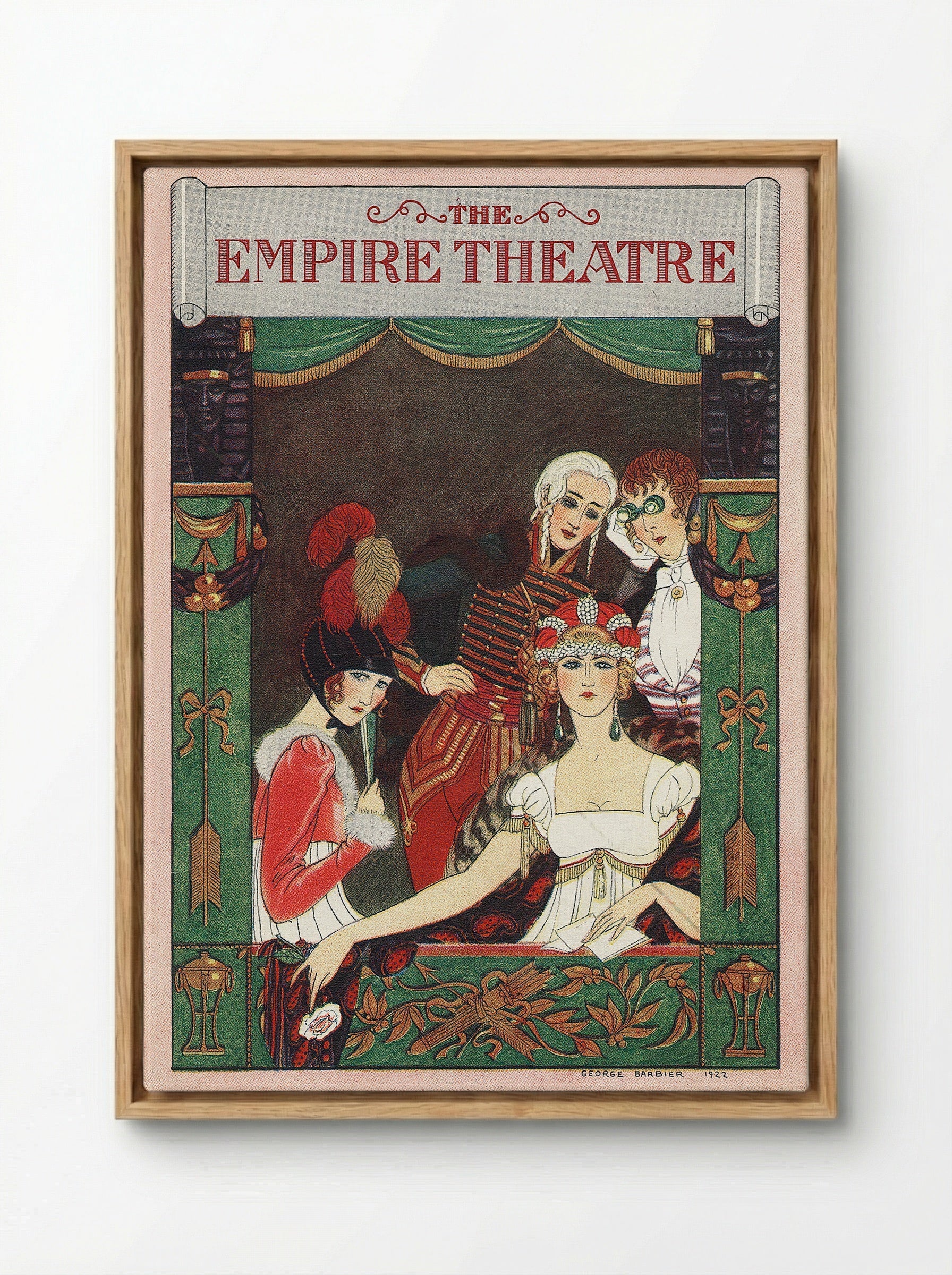 The Empire Theatre - George Barbier - Framed Canvas Wood