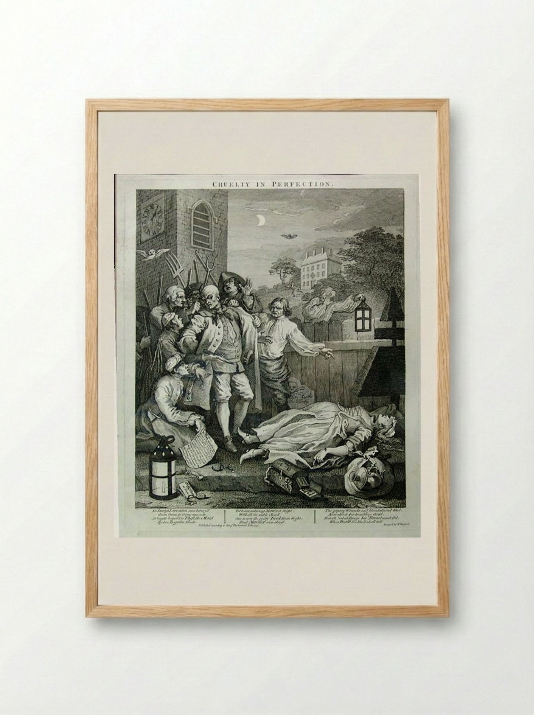 Cruelty in Perfection - William Hogarth - Framed Print Wood