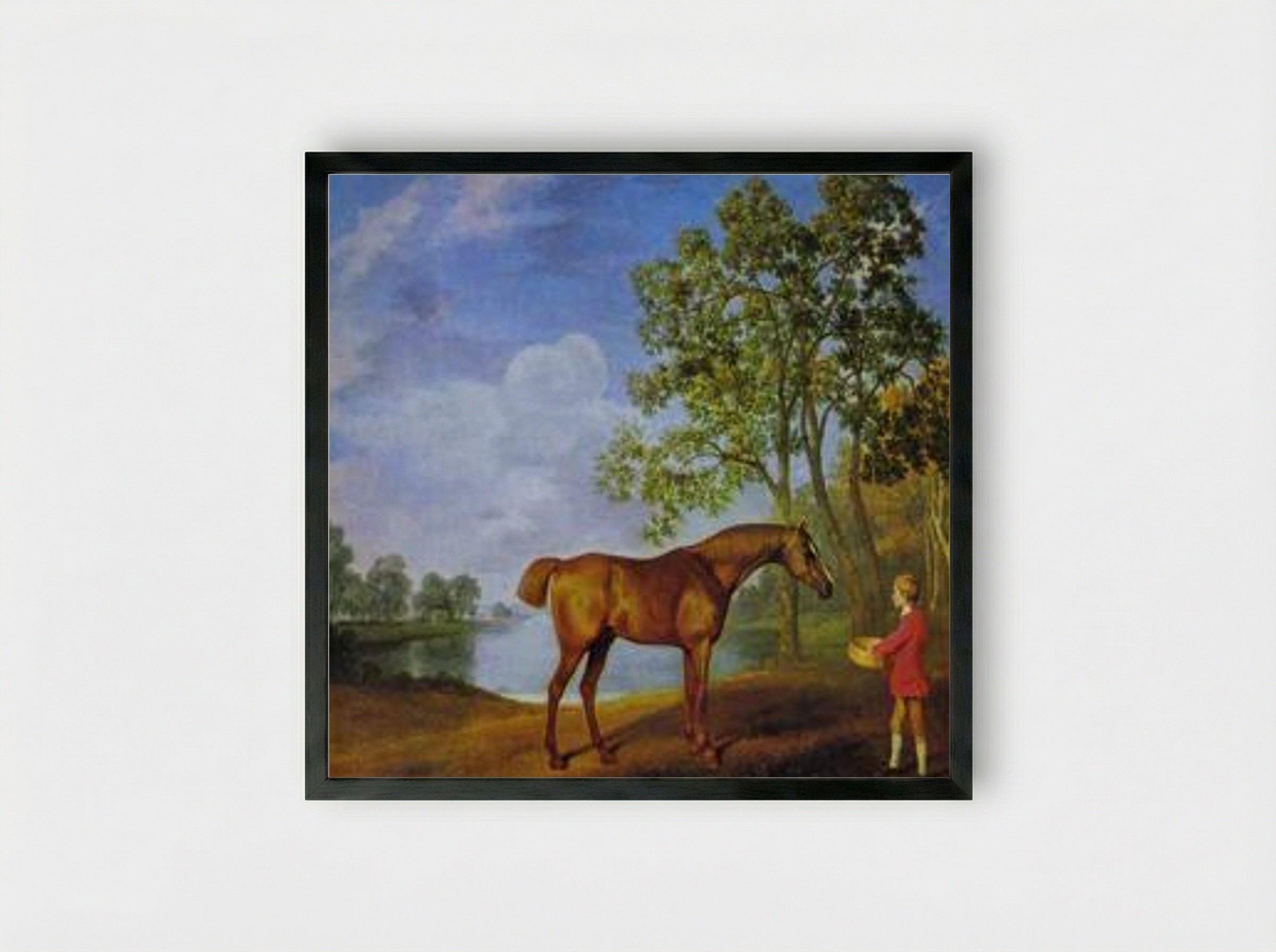 Pumpkin with a Stable Lad - George Stubbs - Framed Print Black