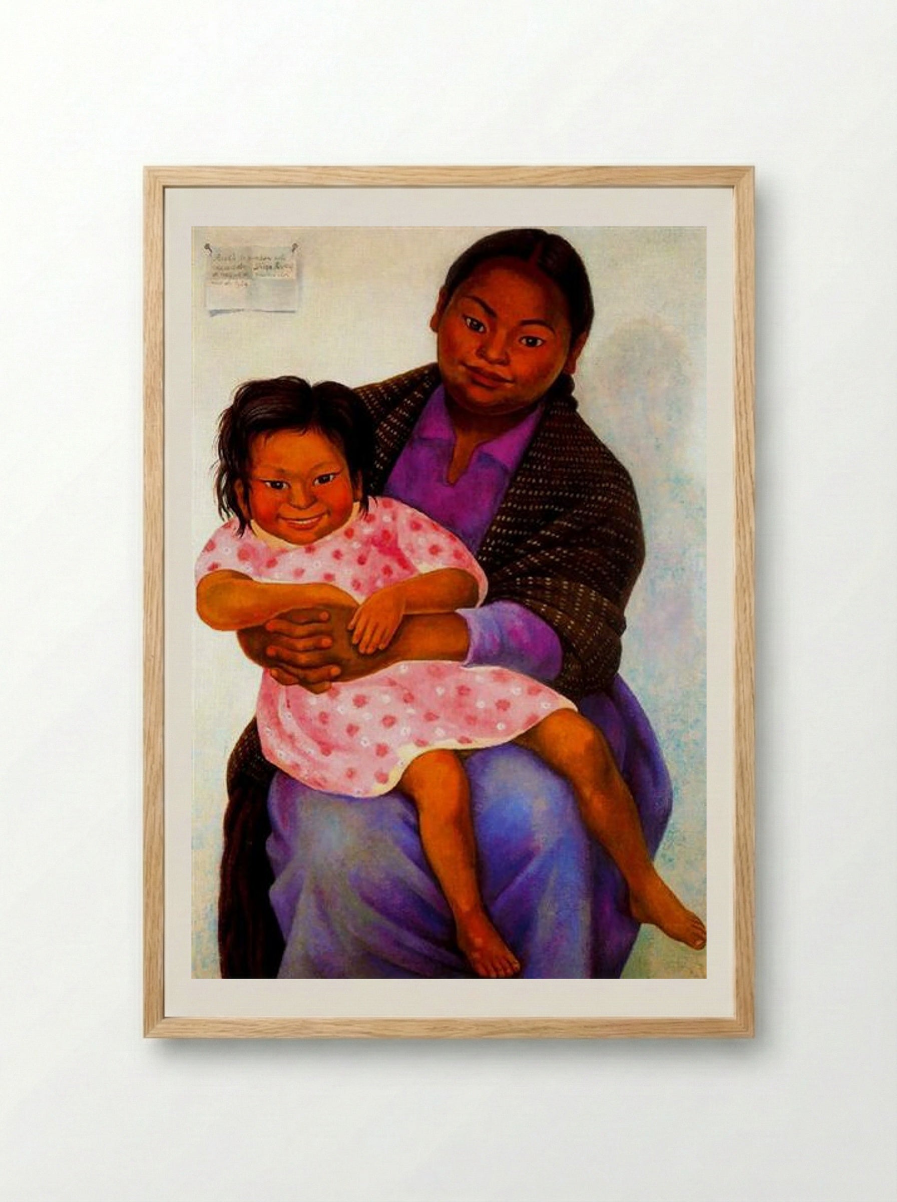 Portrait of Madesta and Inesita - Diego Rivera - Framed Print Wood