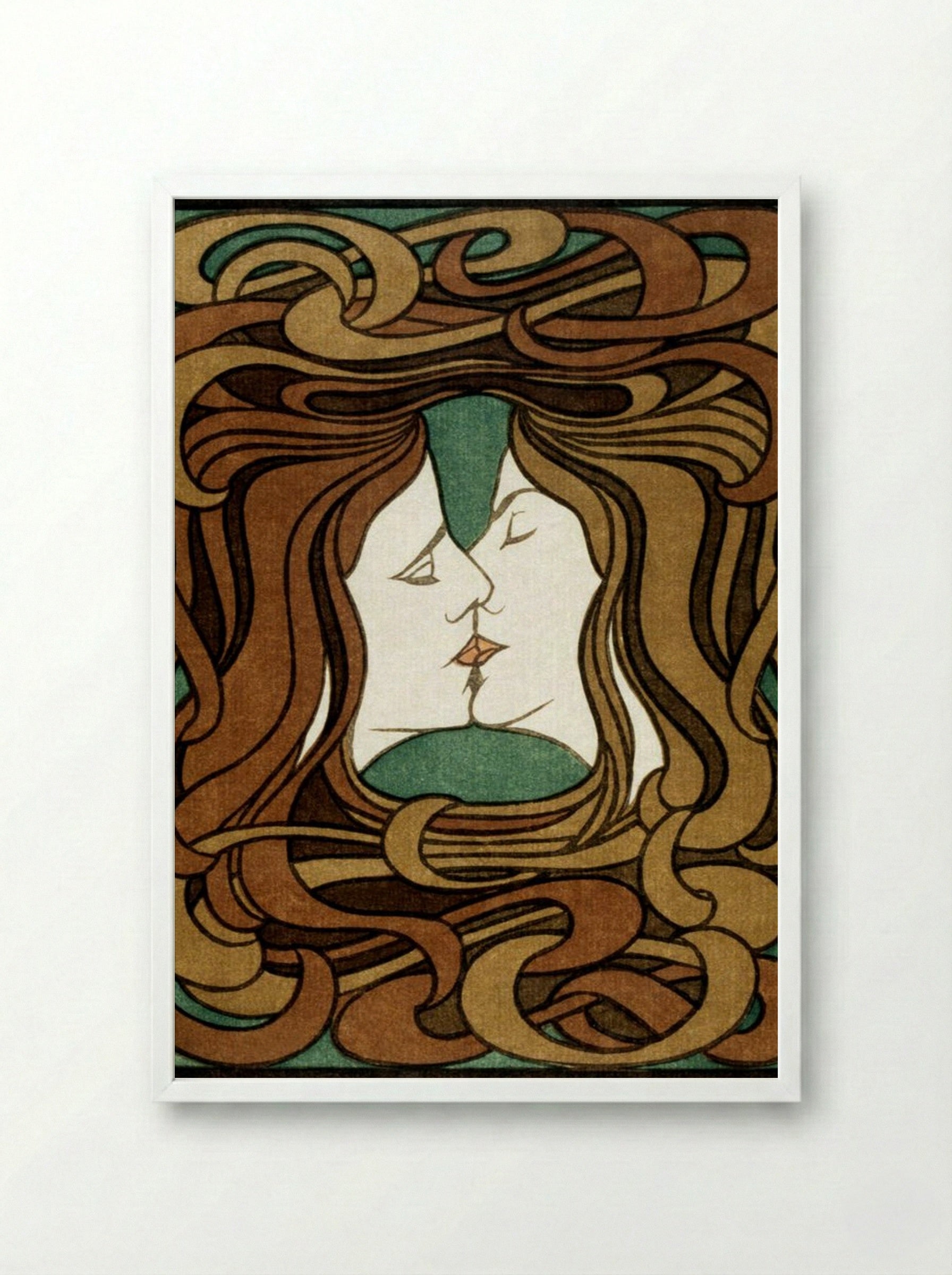 The Kiss - Peter Behrens - Framed Print White