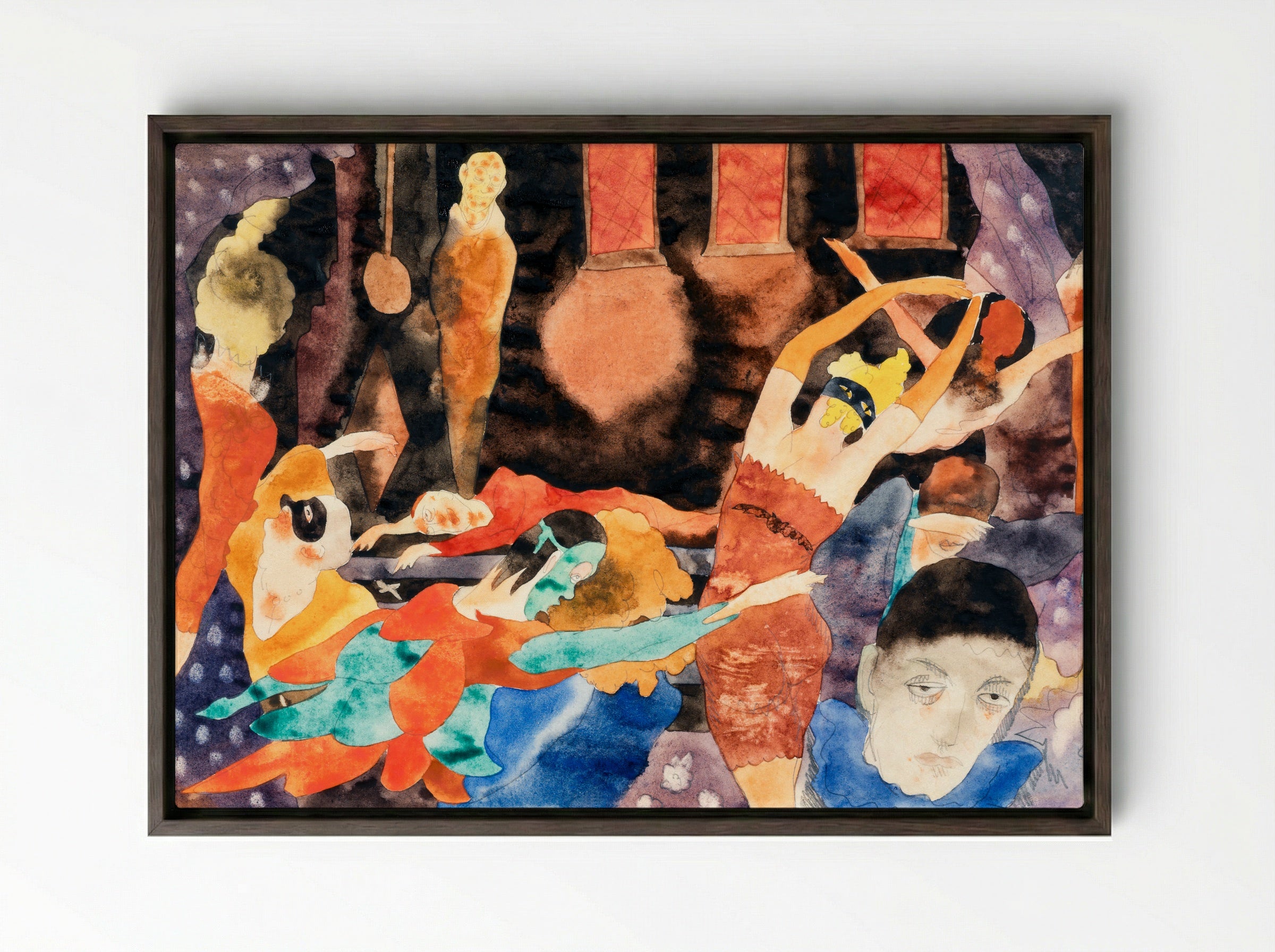 The Masque of the Red Death - Charles Demuth - Framed Canvas Dark Wood