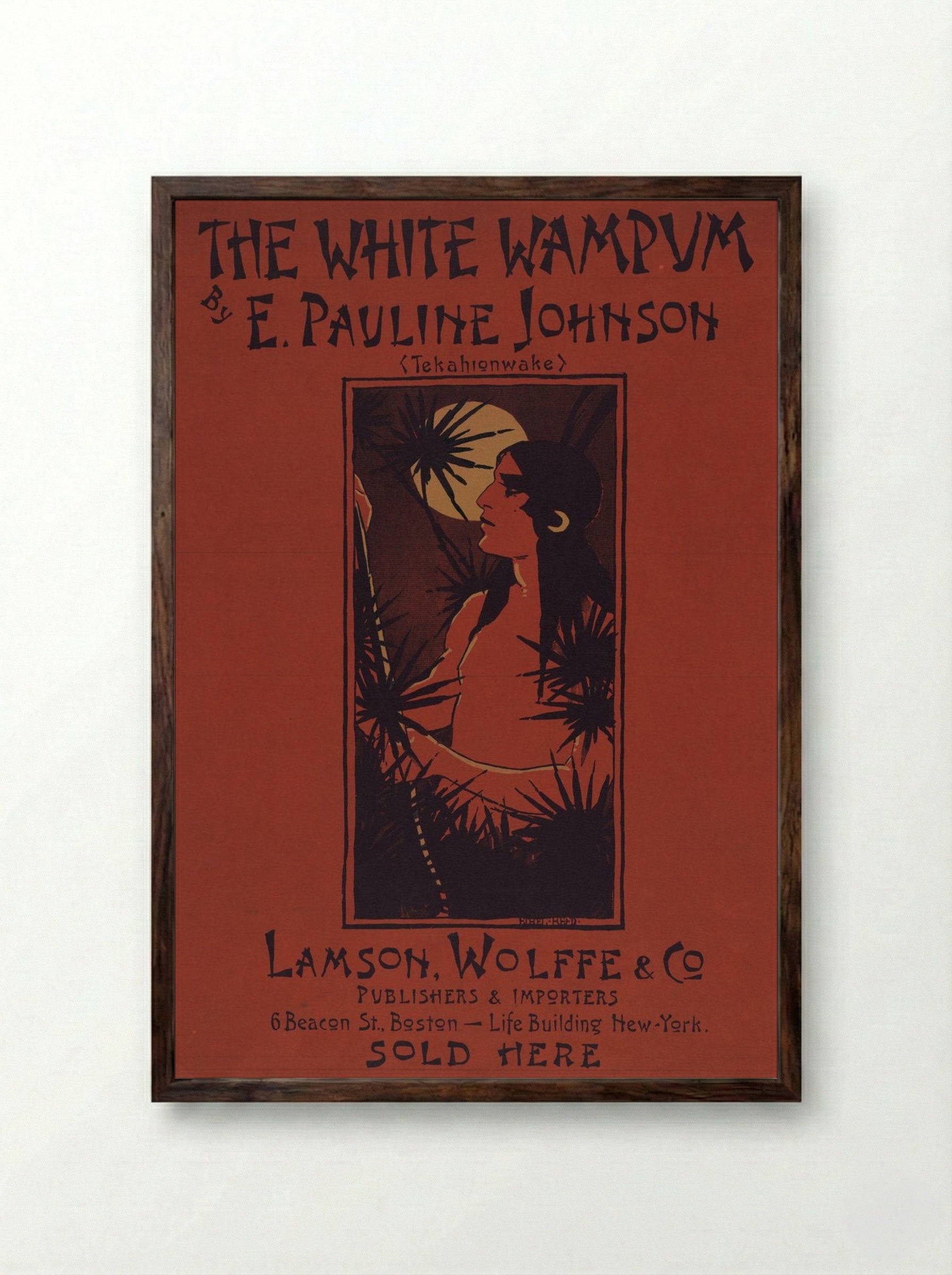 The White Wampum - E. Pauline Johnson - Framed Print Dark Wood