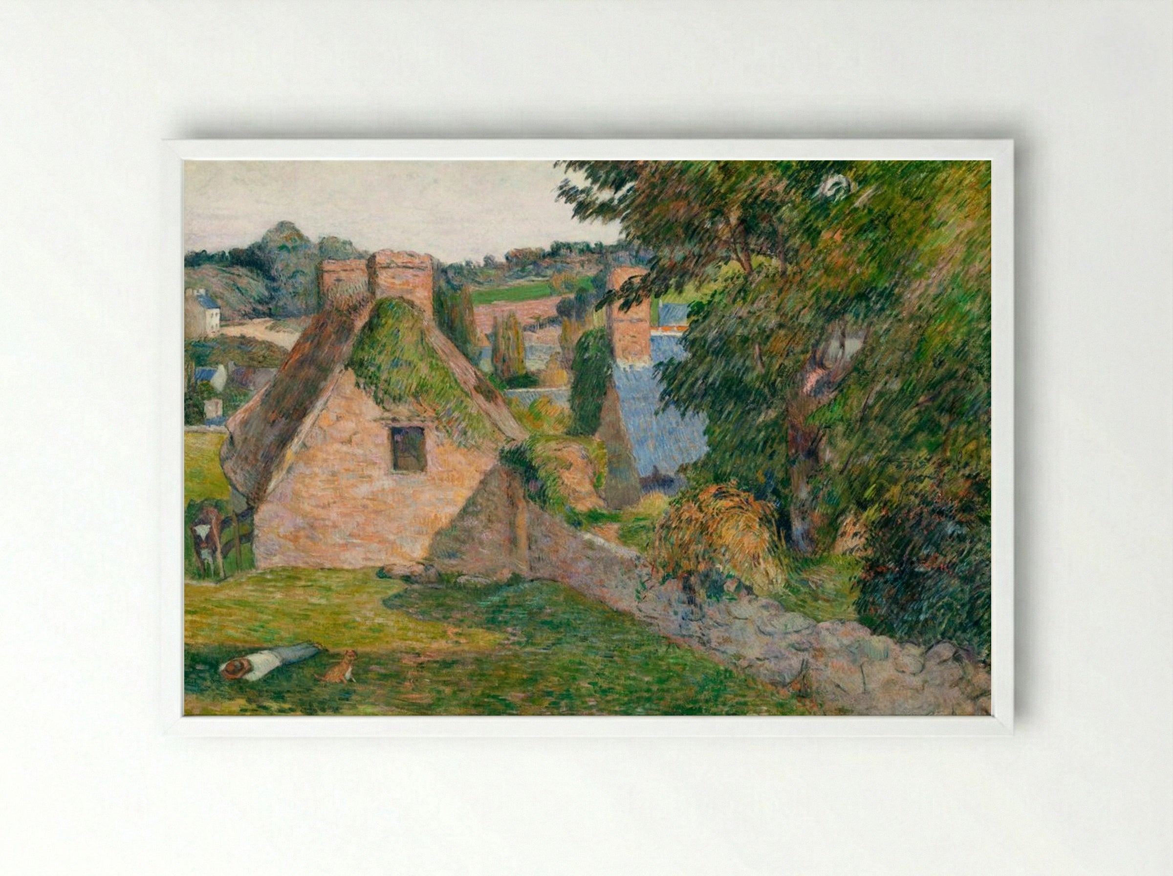 The Field of Derout-Lollichon - Paul Gauguin - Framed Print White