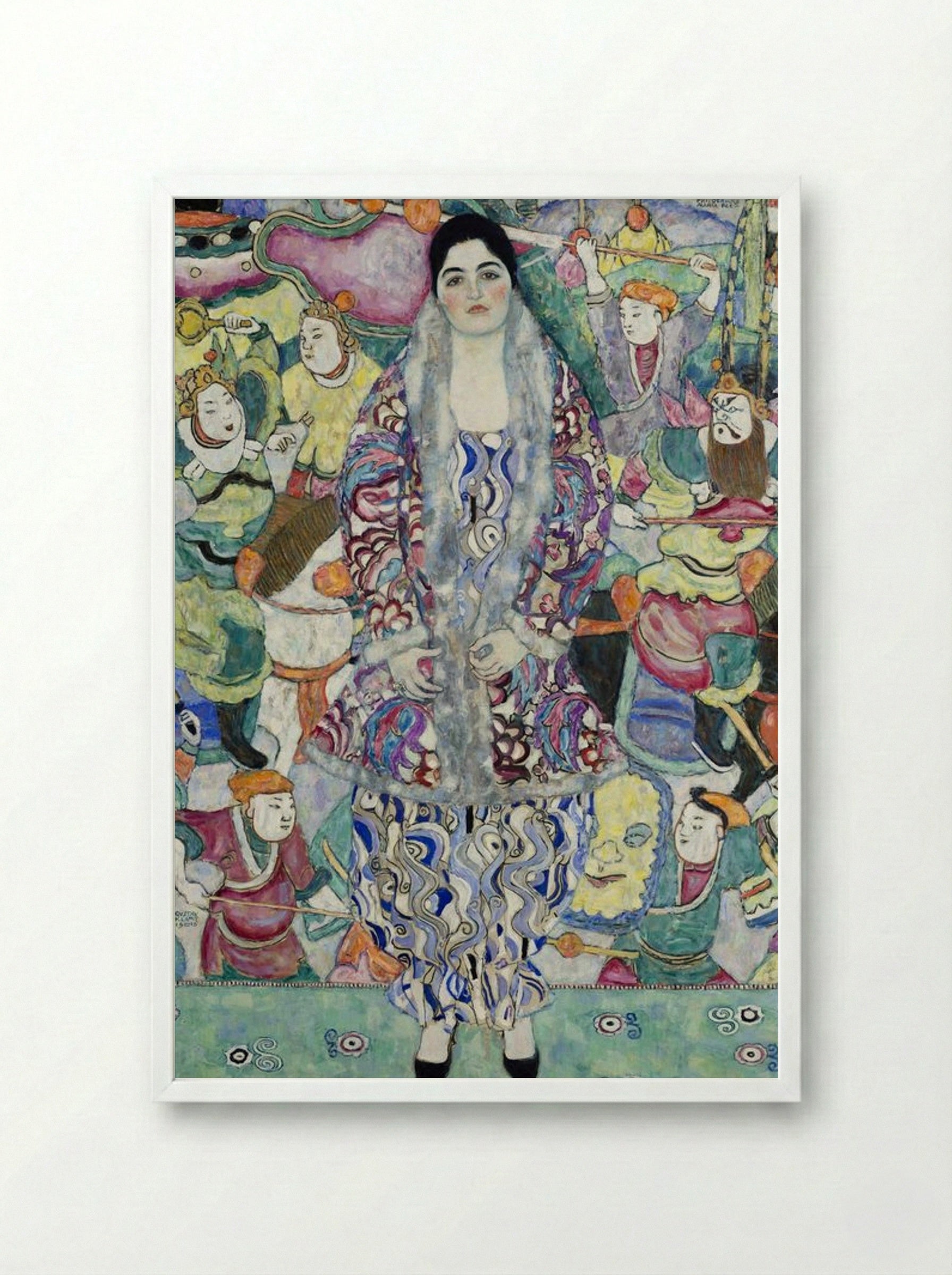 Portrait of Friederike Maria Beer - Gustav Klimt - Framed Print White