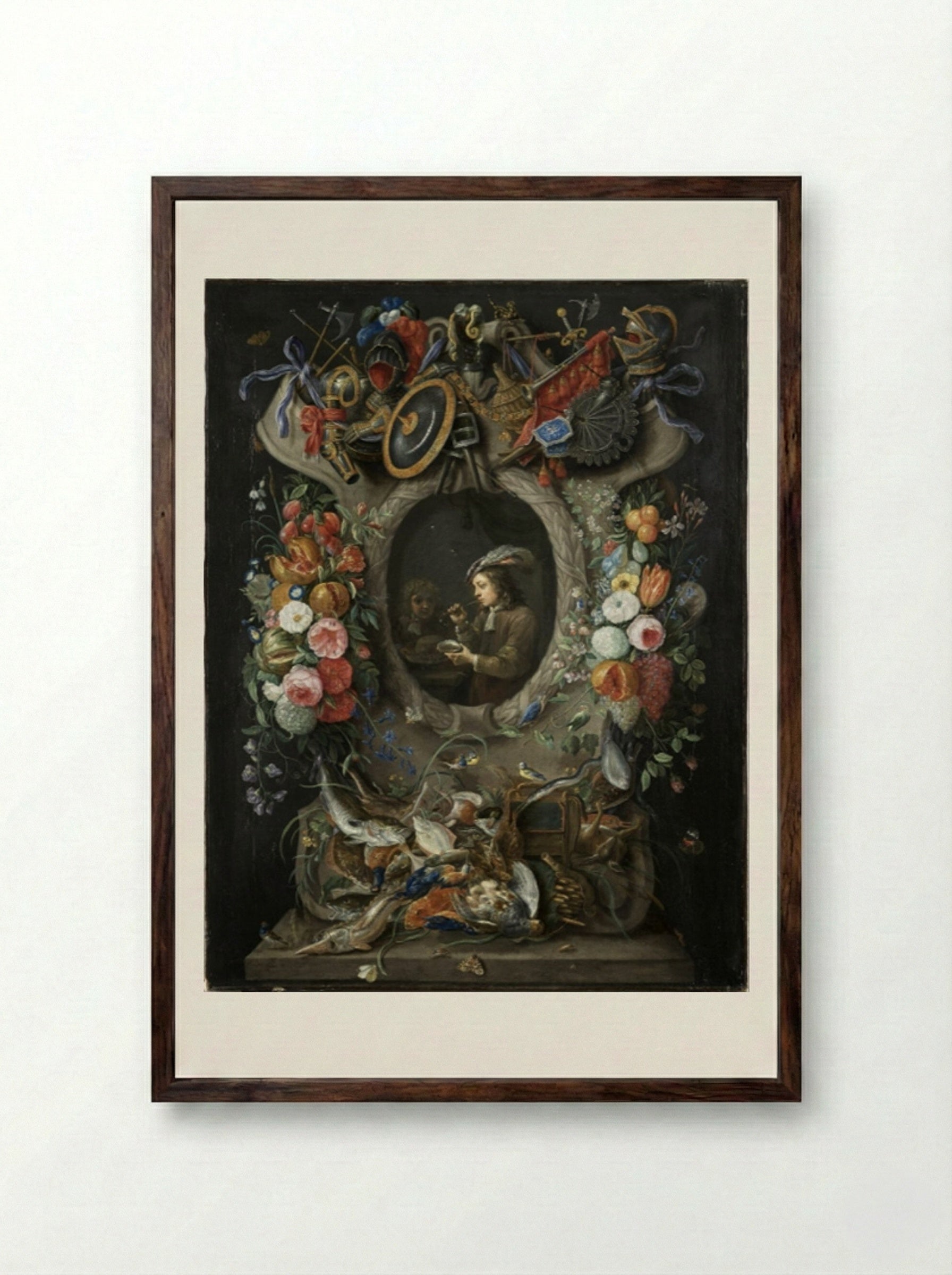 The Soap Bubbles - Jan van Kessel the Elder - Framed Print Dark Wood