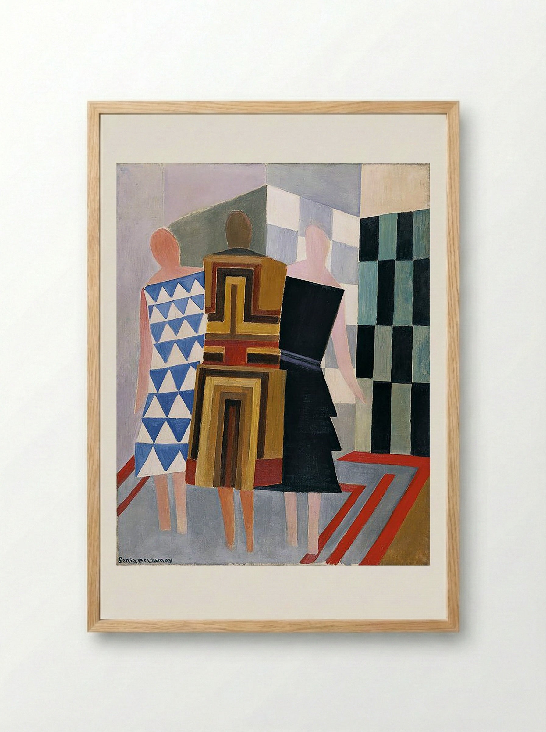 Simultaneous Dresses (Three Women, Forms, Colours) - Sonia Delaunay - Framed Print Wood