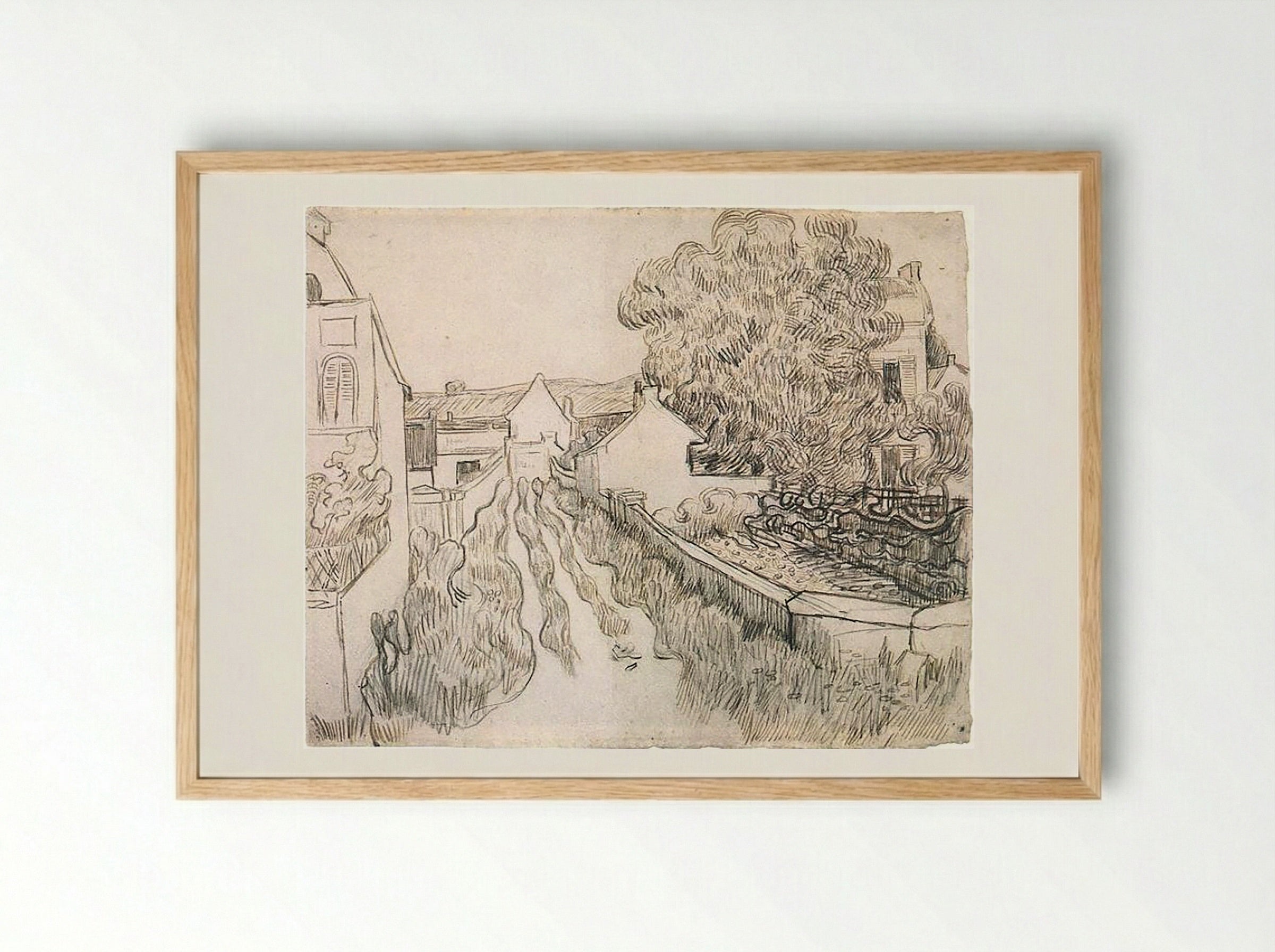 Village Street - Vincent van Gogh - Framed Print Wood