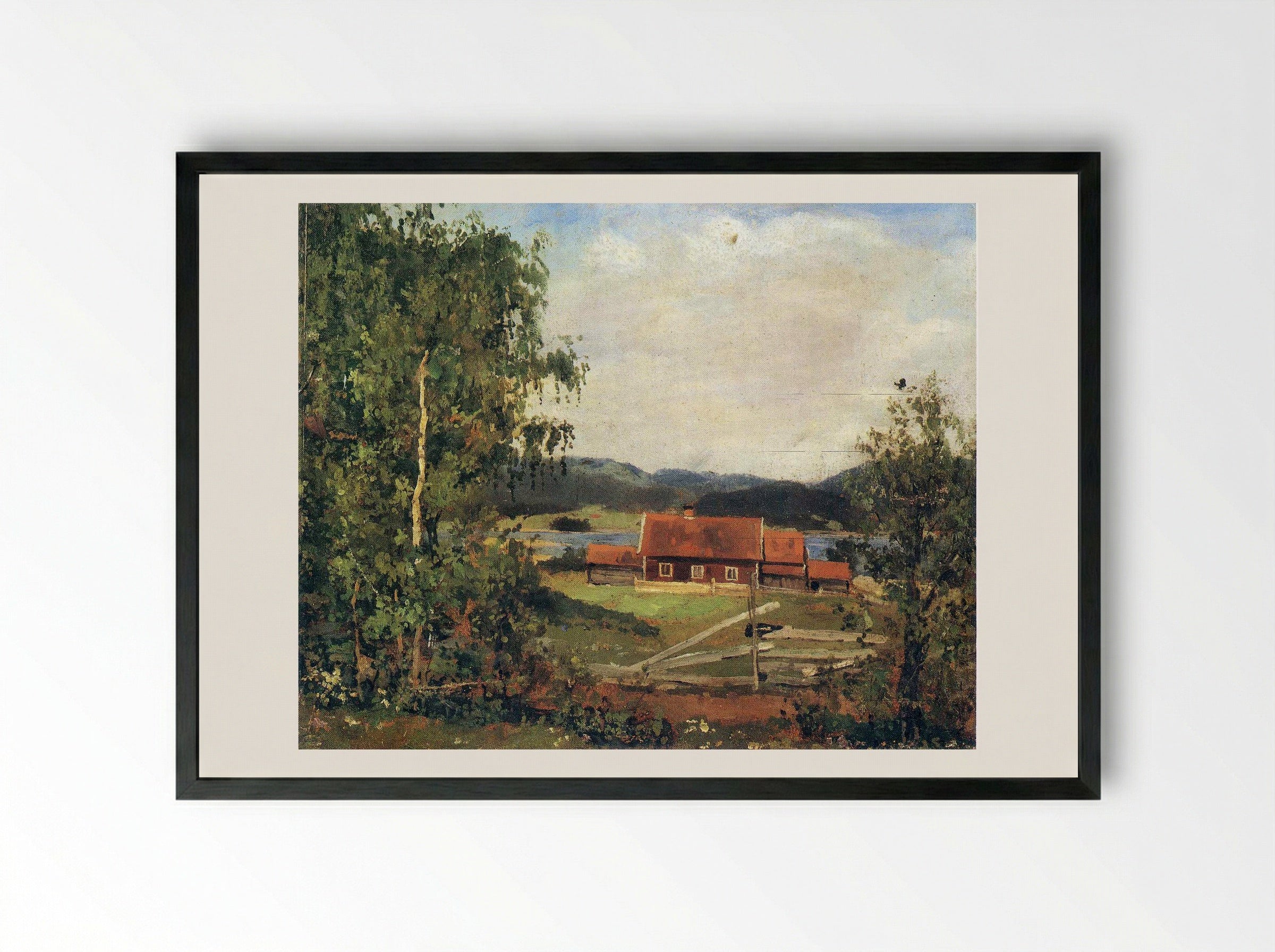 Maridalen Landscape - Christian Skredsvig - Framed Print Black