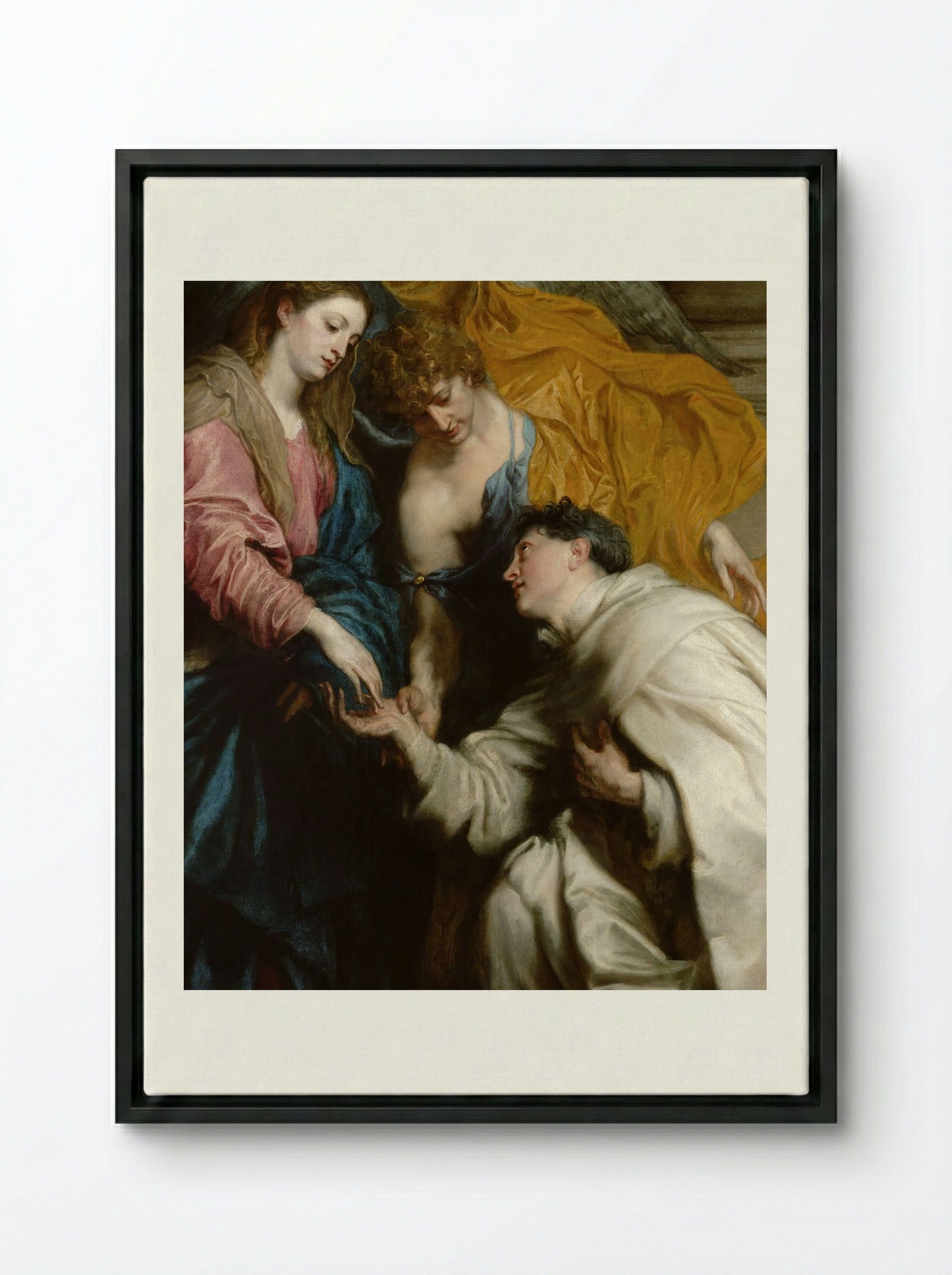 The Vision of the Blessed Hermann Joseph - Anthony van Dyck - Framed Canvas Black