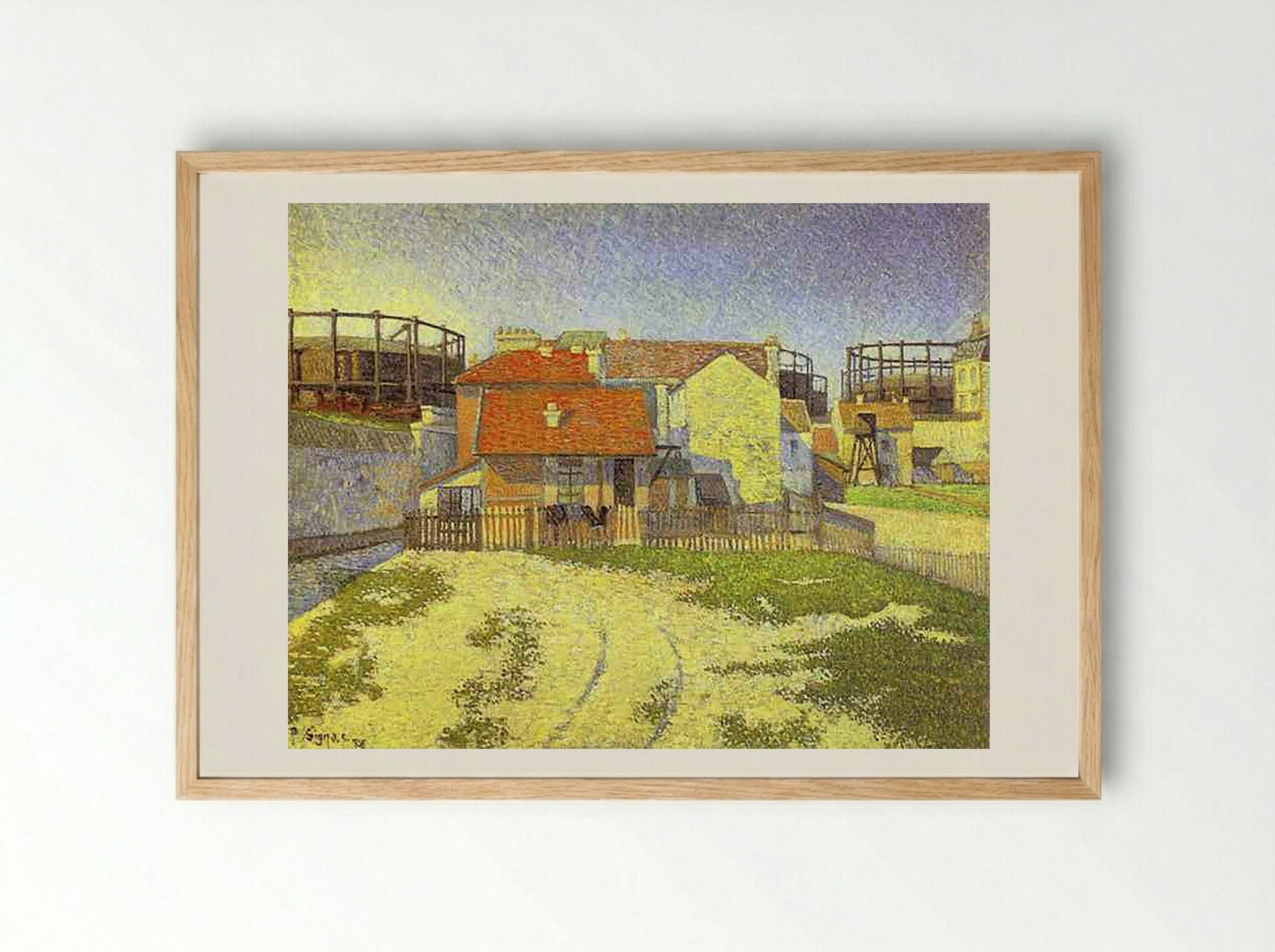 Gasometers at Clichy - Paul Signac - Framed Print Wood