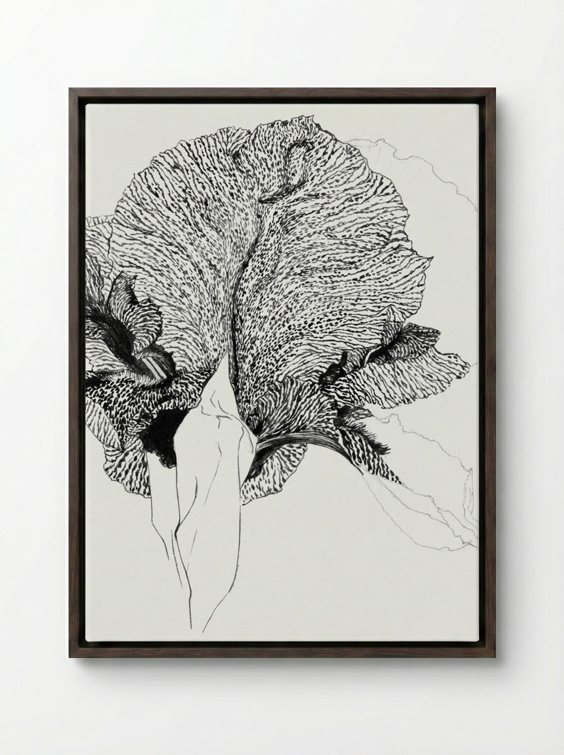 Iris - Julie de Graag - Framed Canvas Dark Wood