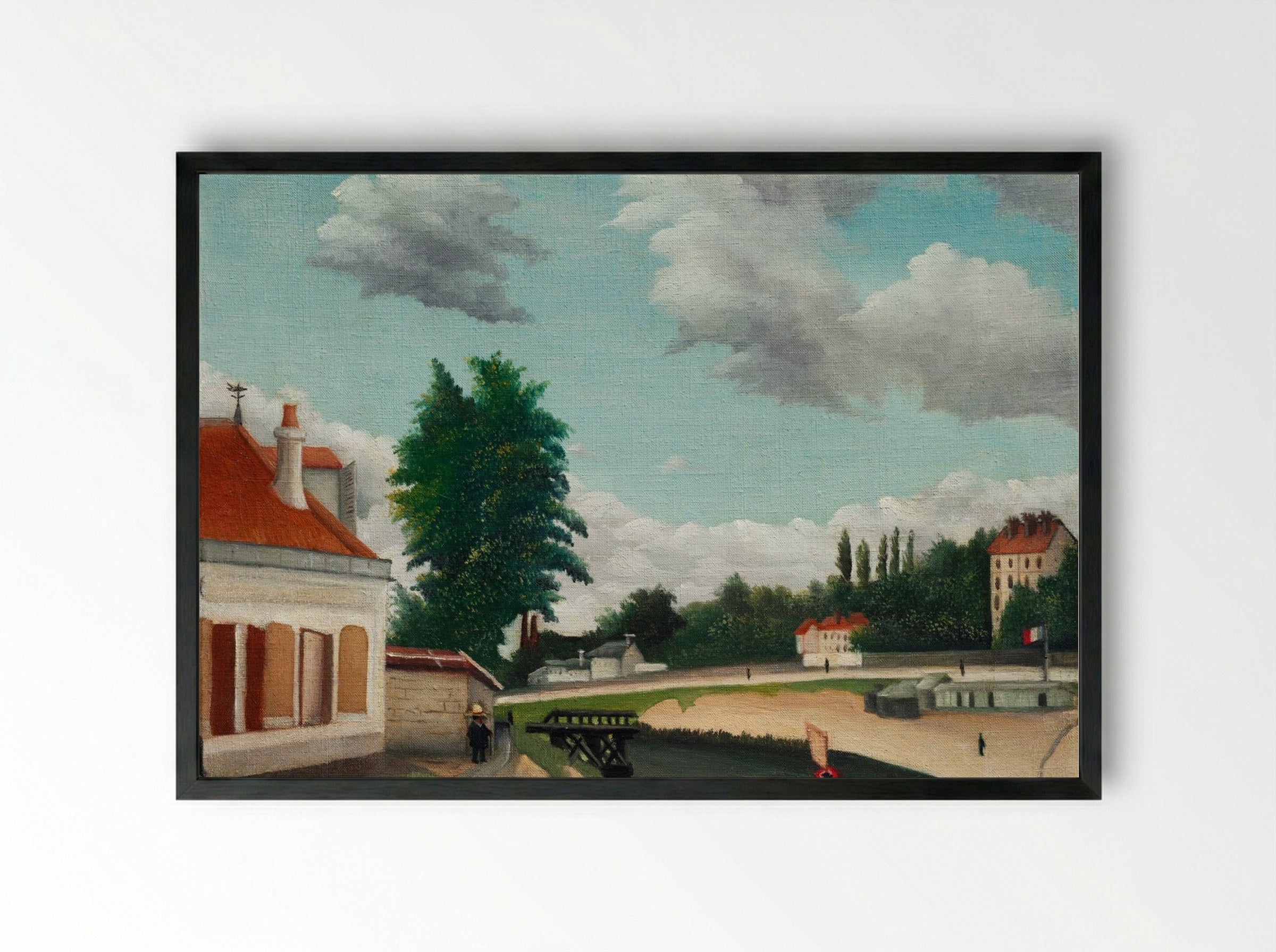 Outskirts of Paris - Henri Rousseau - Framed Print Black