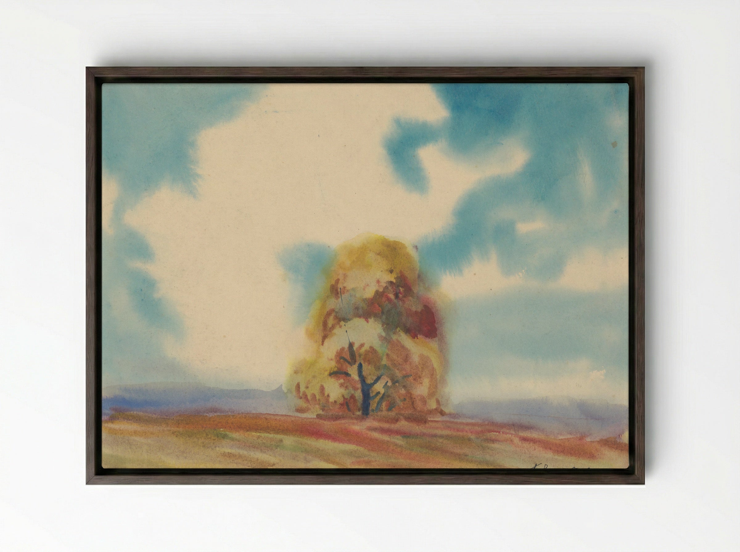 Autumn Tree - Zolo Palugyay - Framed Canvas Dark Wood