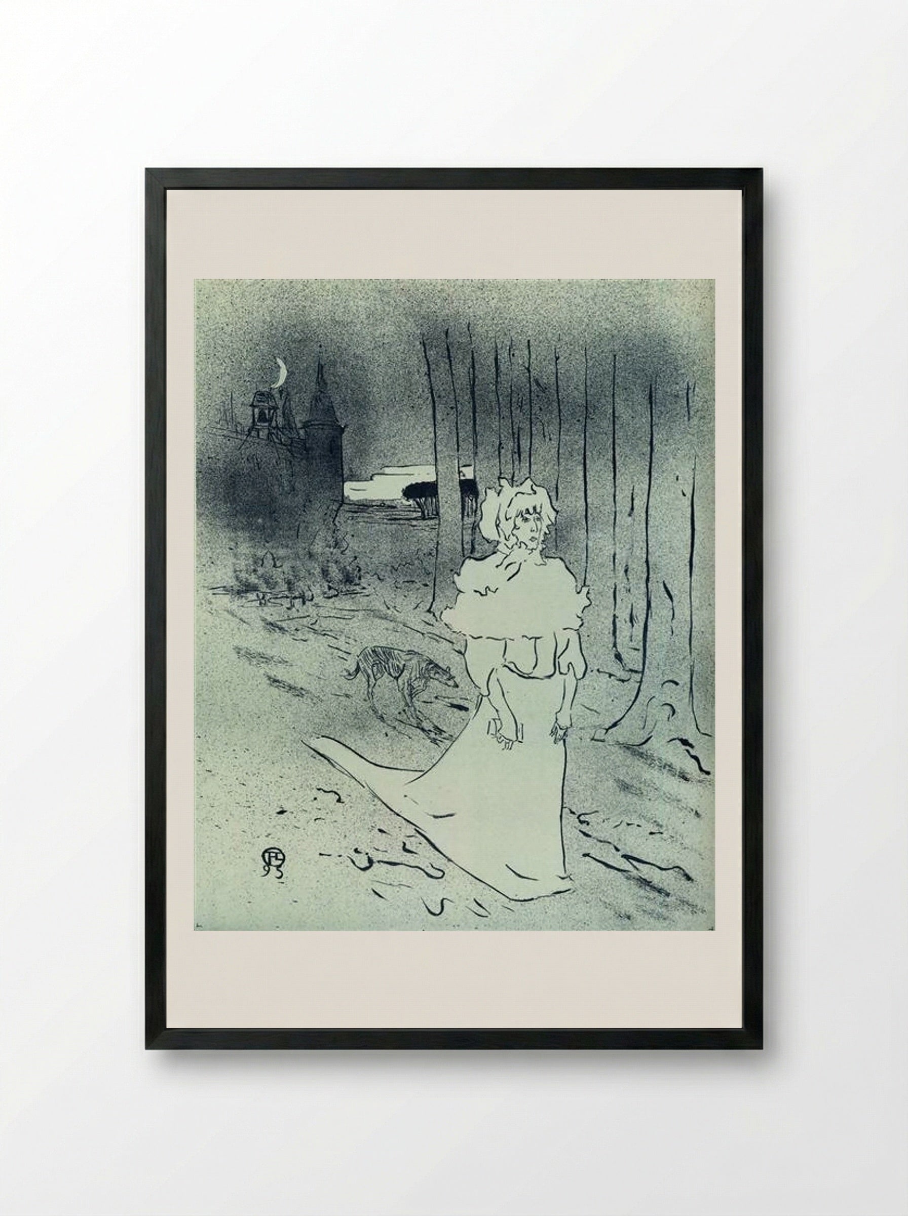 The Chatelaine (The Tocsin) - Henri de Toulouse-Lautrec - Framed Print Black