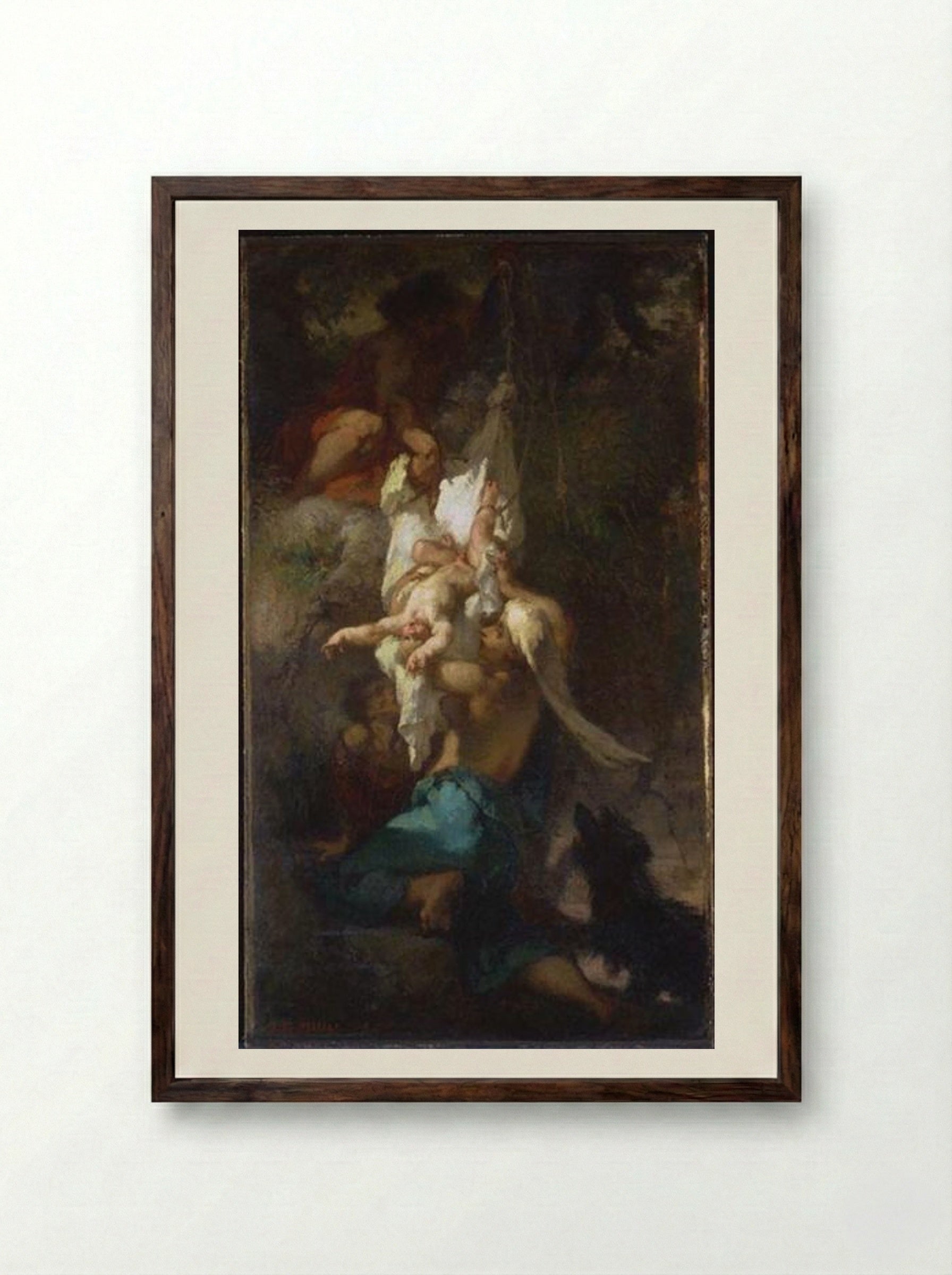 Oedipus Taken Down from the Tree - Jean-François Millet - Framed Print Dark Wood