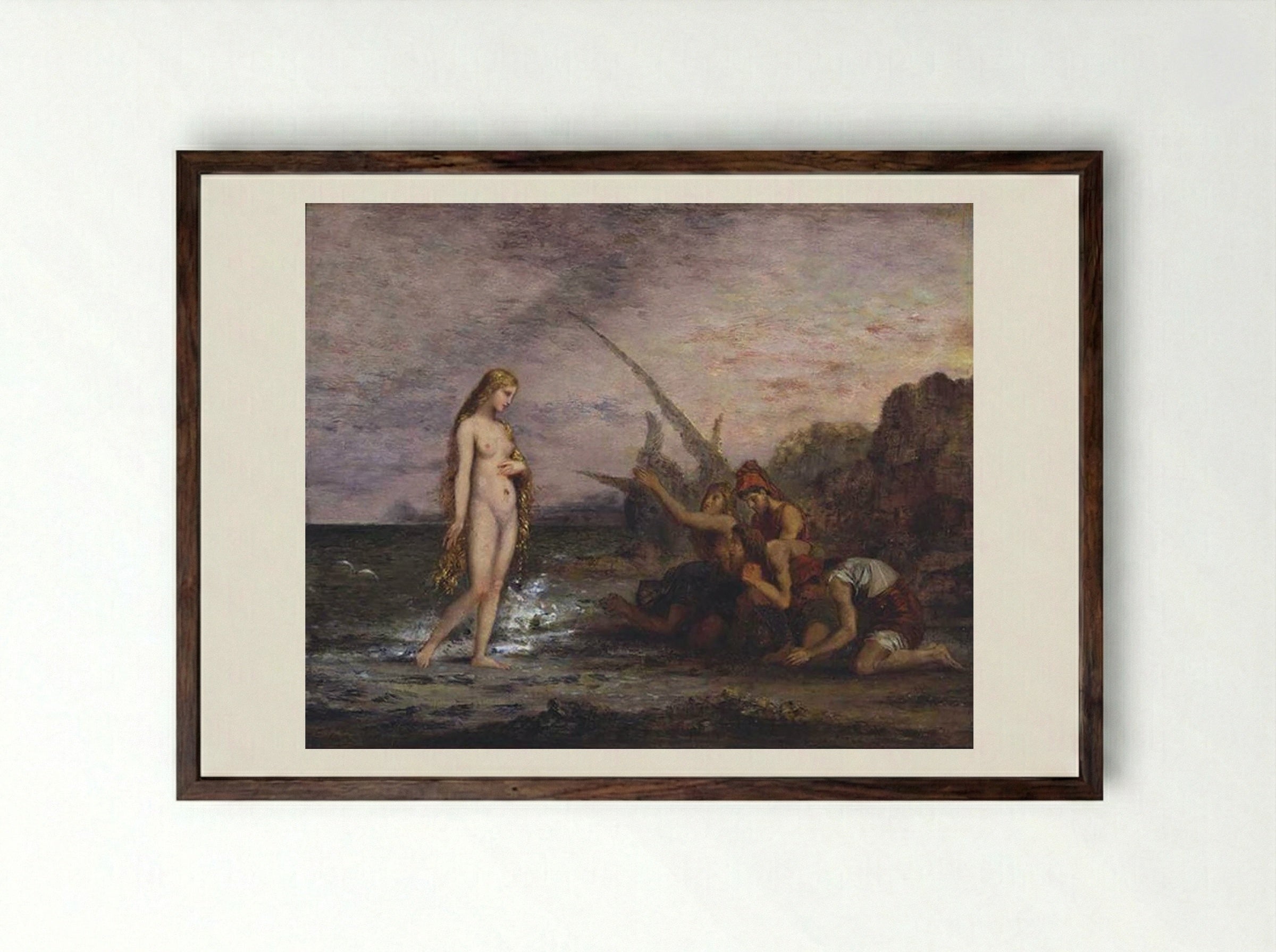 The Birth of Venus - Gustave Moreau - Framed Print Dark Wood