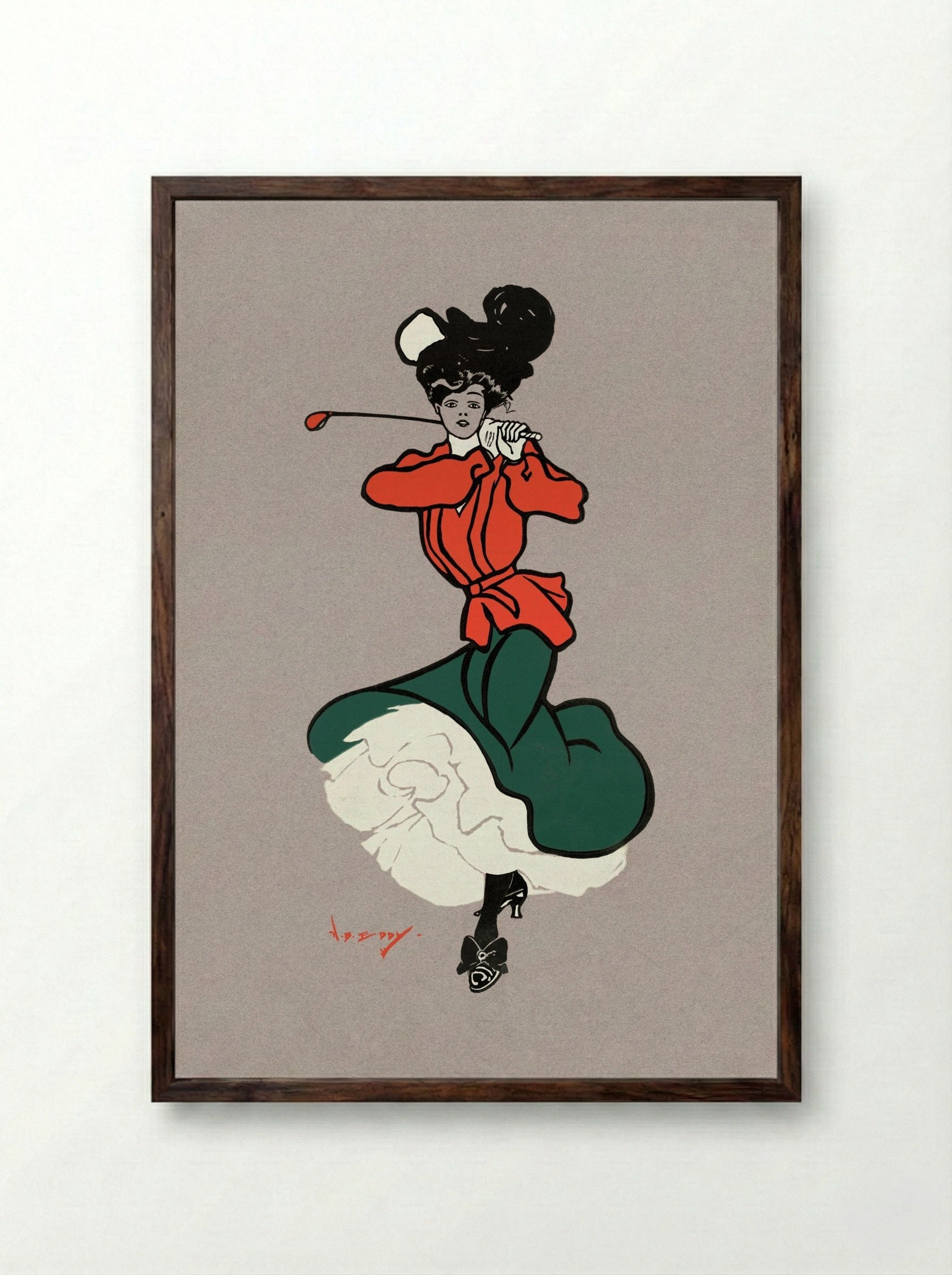 A Good Drive No. 44 - Harry B. Eddy - Framed Print Dark Wood