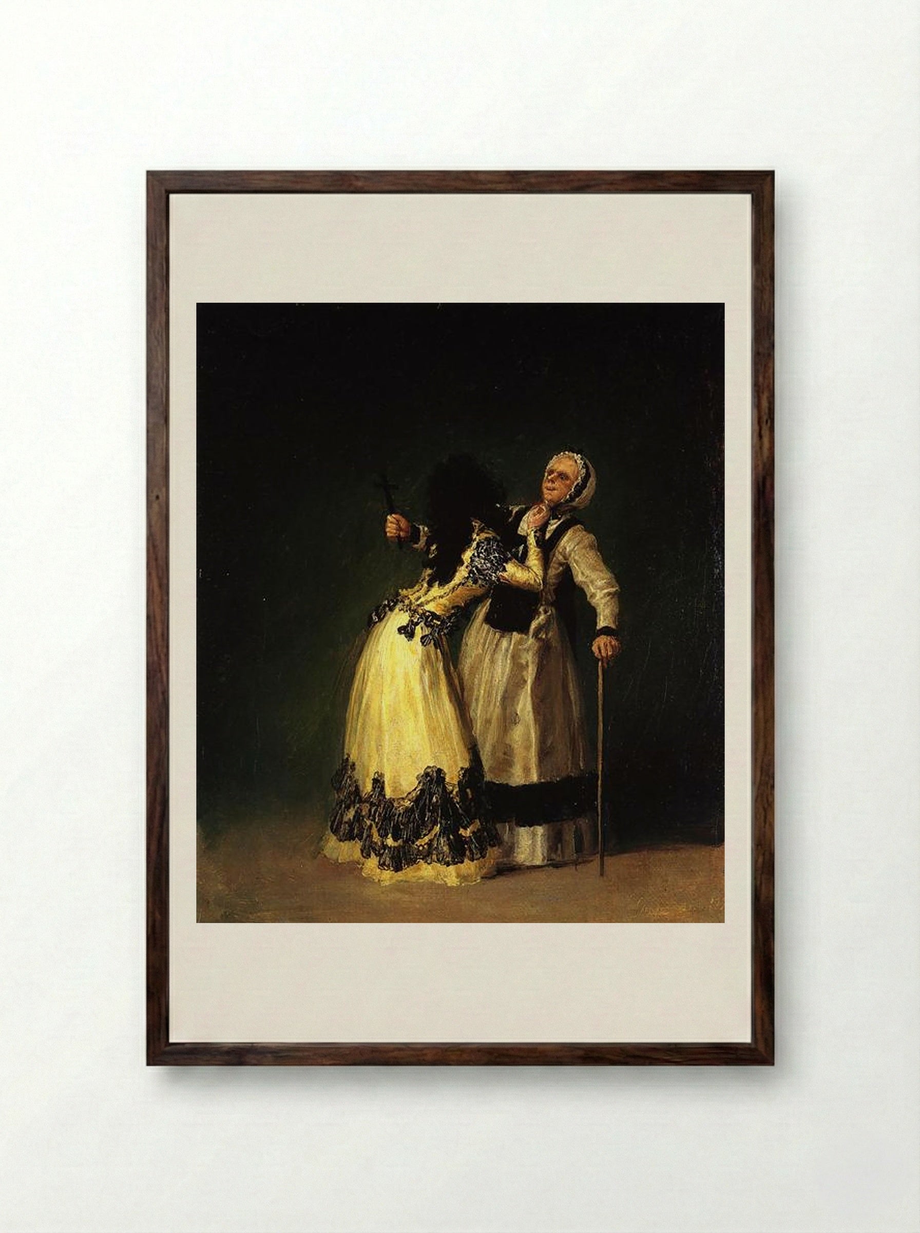 The Duchess of Alba and Her Duenna - Francisco Goya - Framed Print Dark Wood