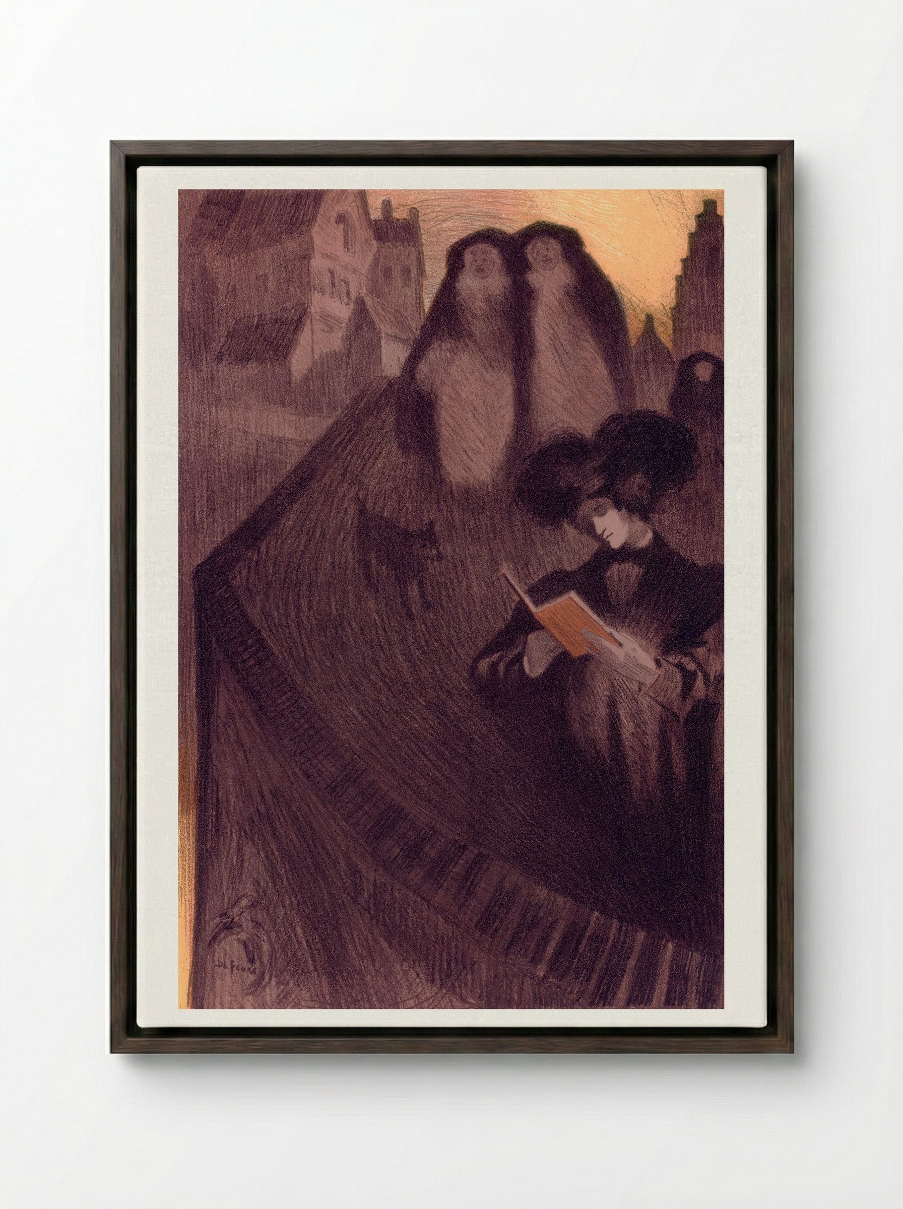 Original Design for Les Maîtres de l'Affiche - Georges de Feure - Framed Canvas Dark Wood
