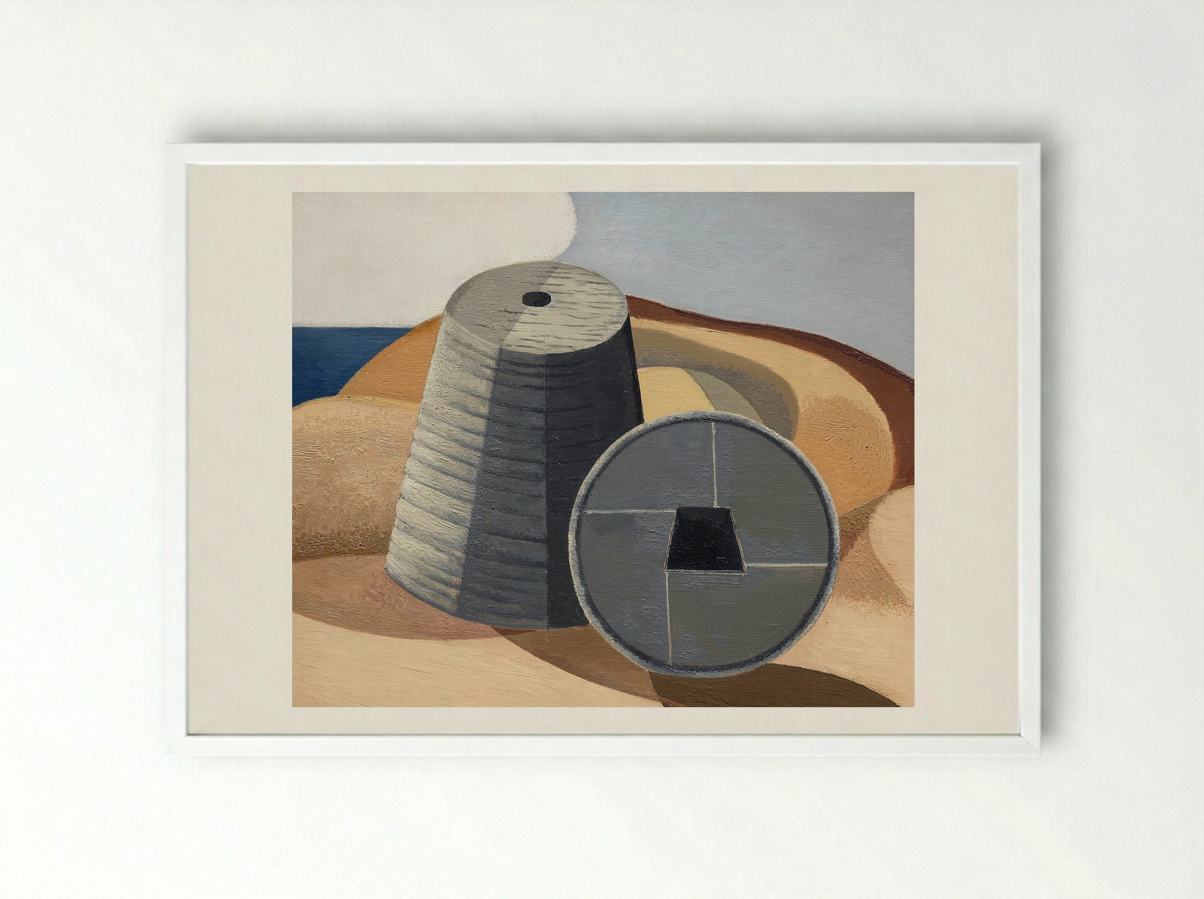 Mineral Objects - Paul Nash - Framed Print White