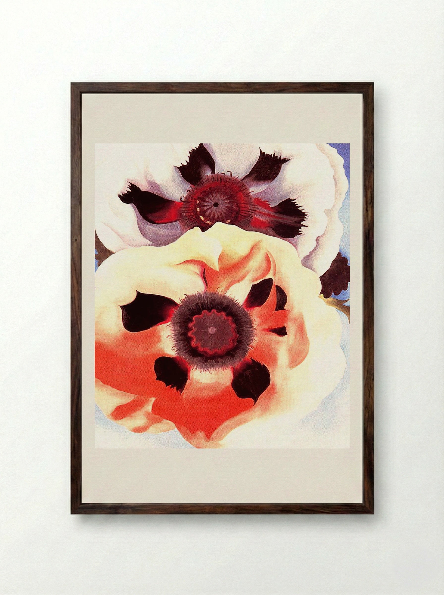 Poppies - Georgia O'Keeffe - Framed Print Dark Wood