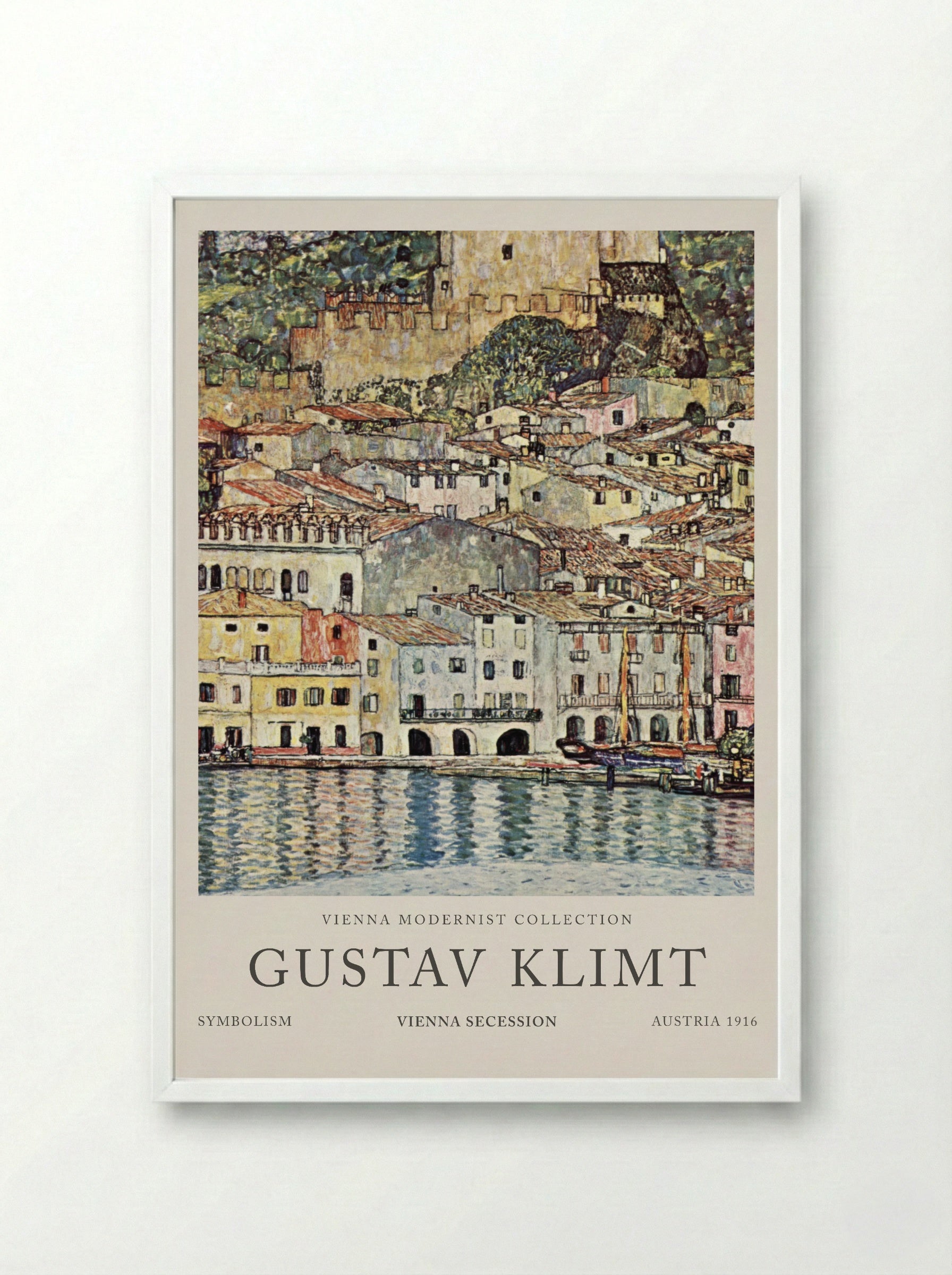 Malcesine am Gardasee - Gustav Klimt - Framed Print White