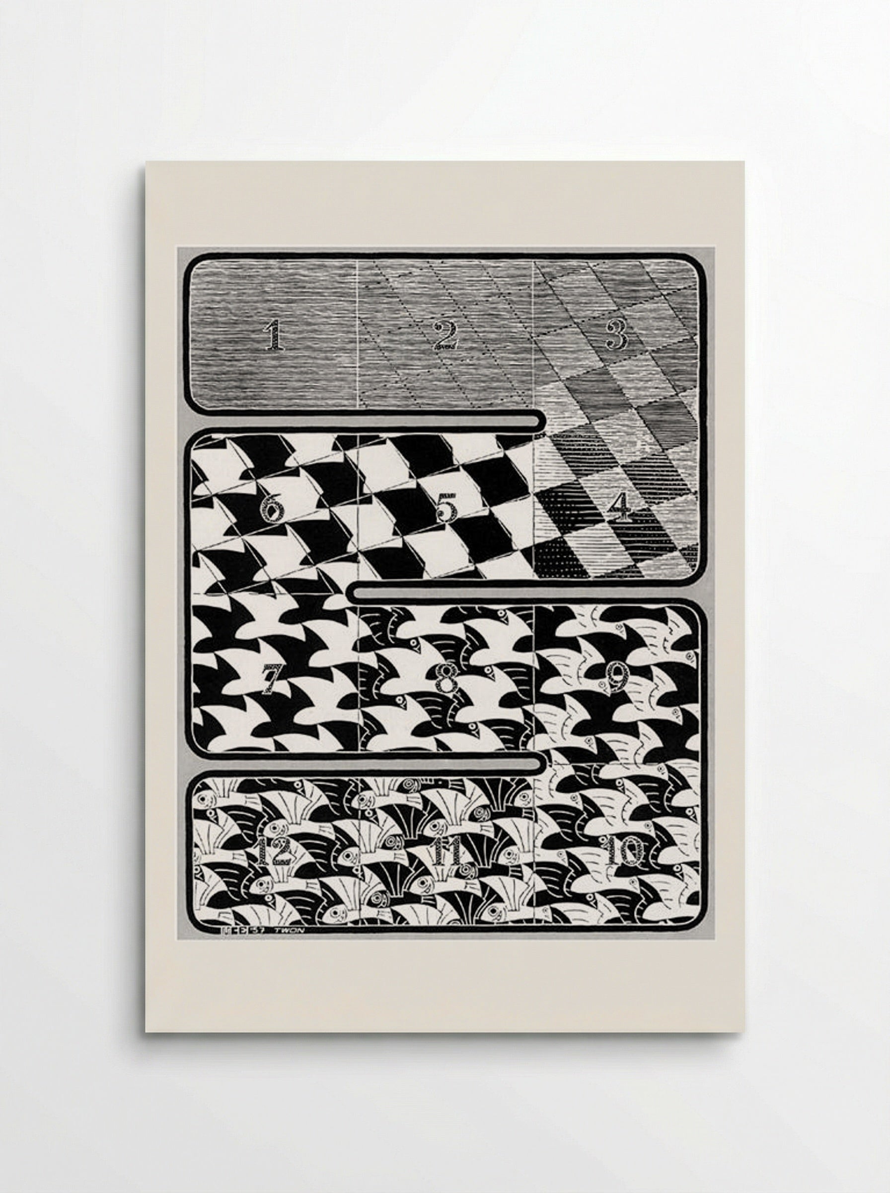 Regular Division of The Plane I - M.C. Escher - Poster