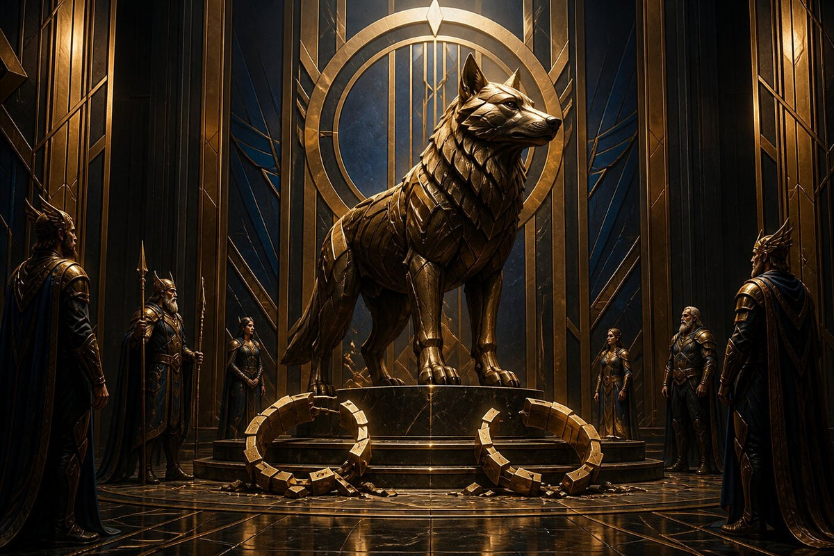 Original illustration for Fenrir Breaks the First Chains