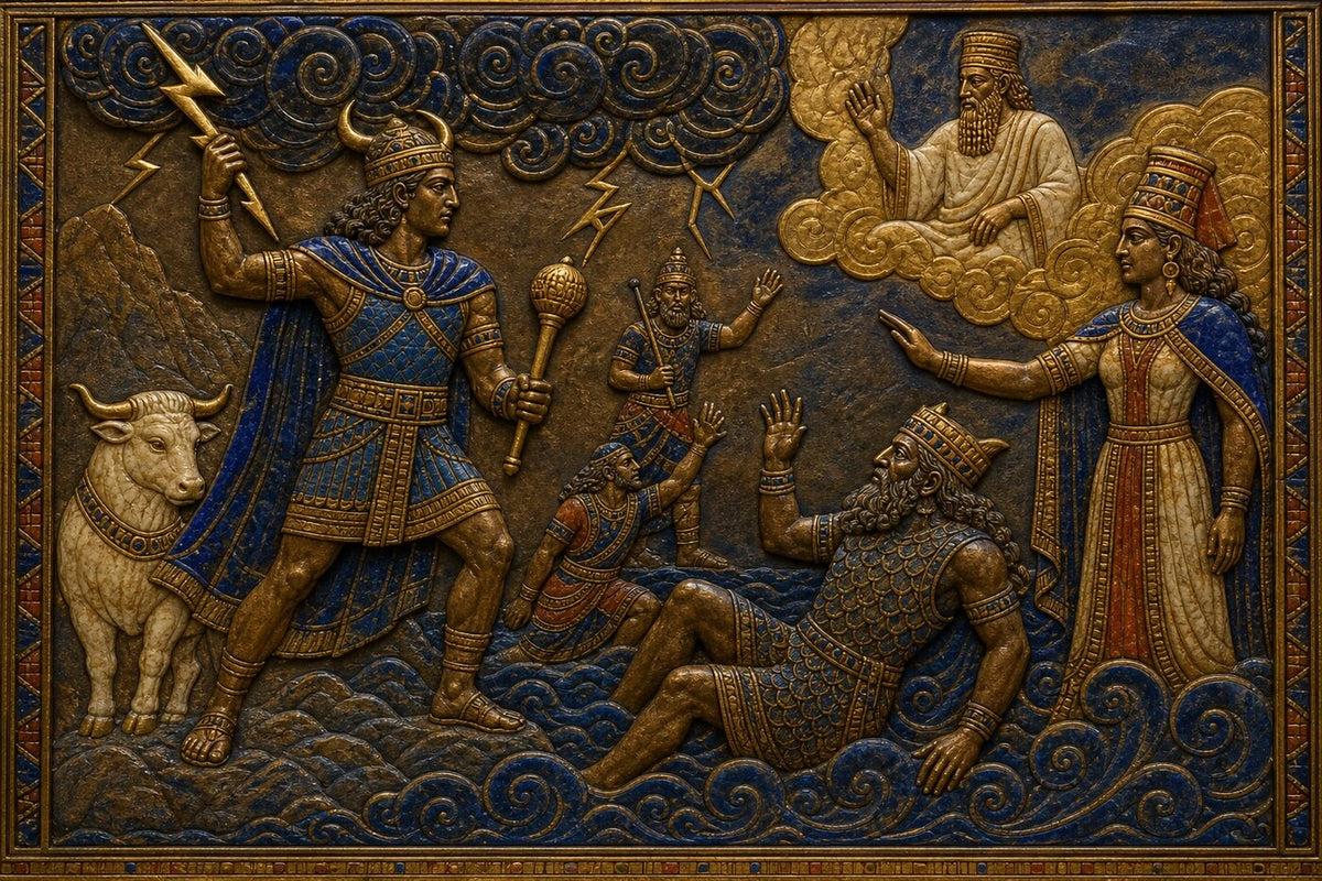 Original illustration for Baal’s Battle with Yam
