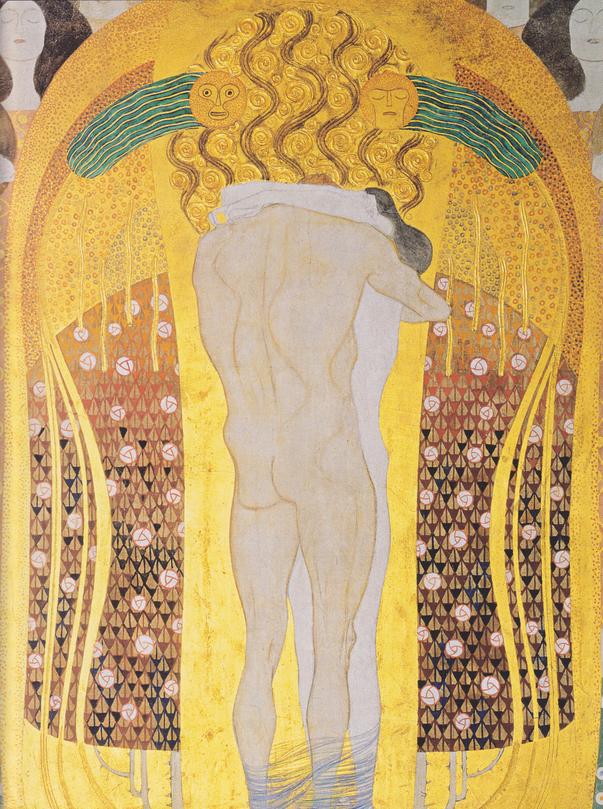 Gustav Klimt, Beethoven Frieze (detail: This Kiss to the Whole World), 1902. Vienna Secession.