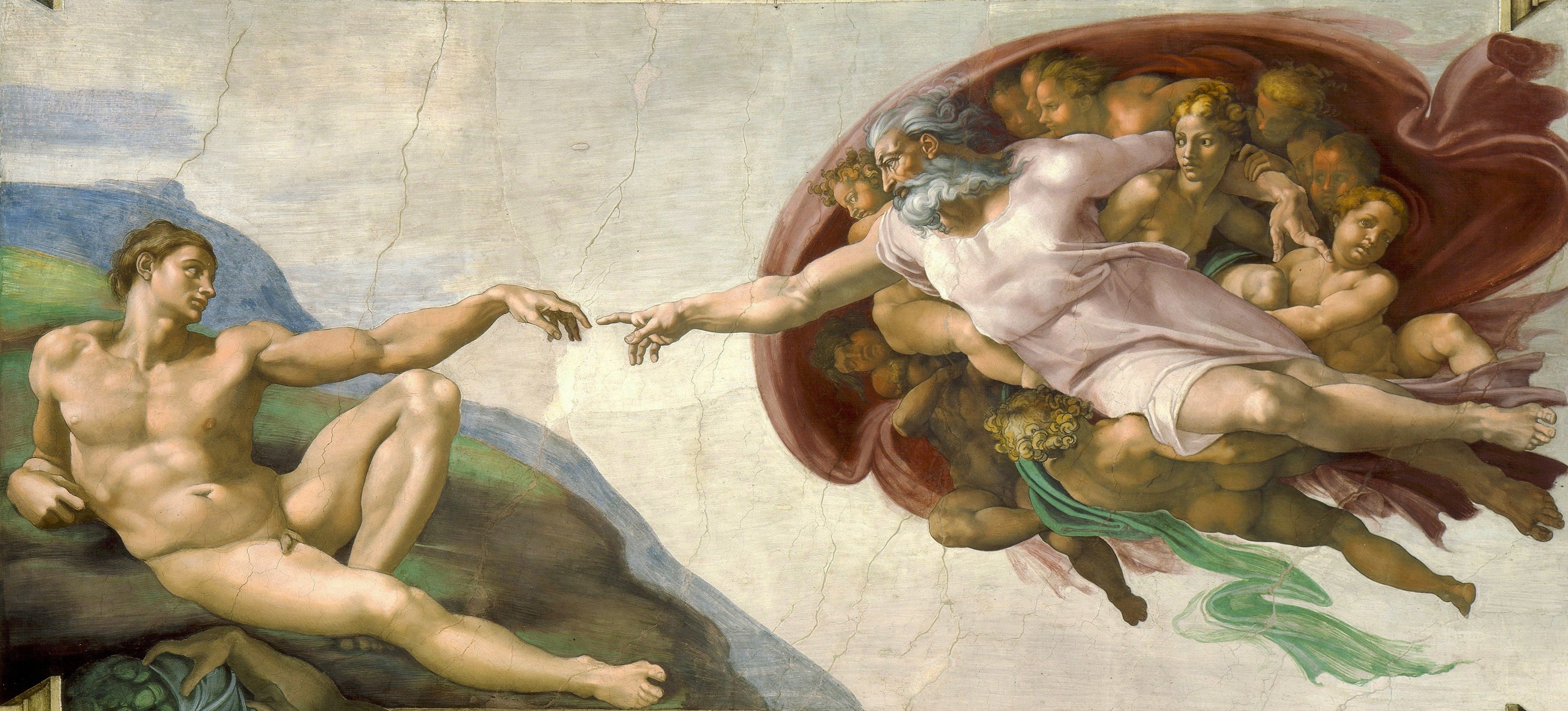 Michelangelo, The Creation of Adam (detail), c. 1512. Sistine Chapel ceiling, Vatican.