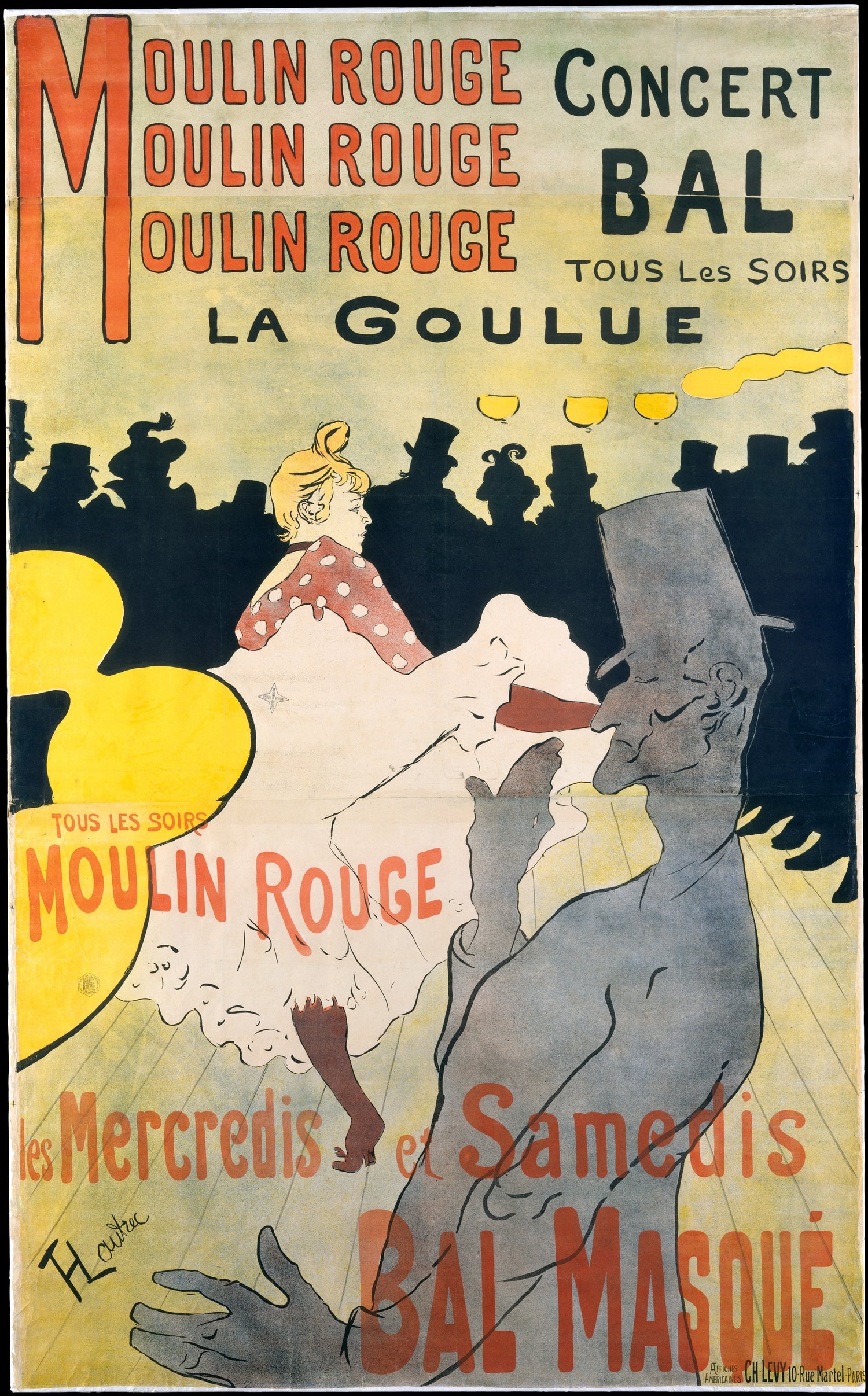 Henri de Toulouse-Lautrec, Moulin Rouge: La Goulue, 1891. Colour lithograph. Metropolitan Museum of Art.