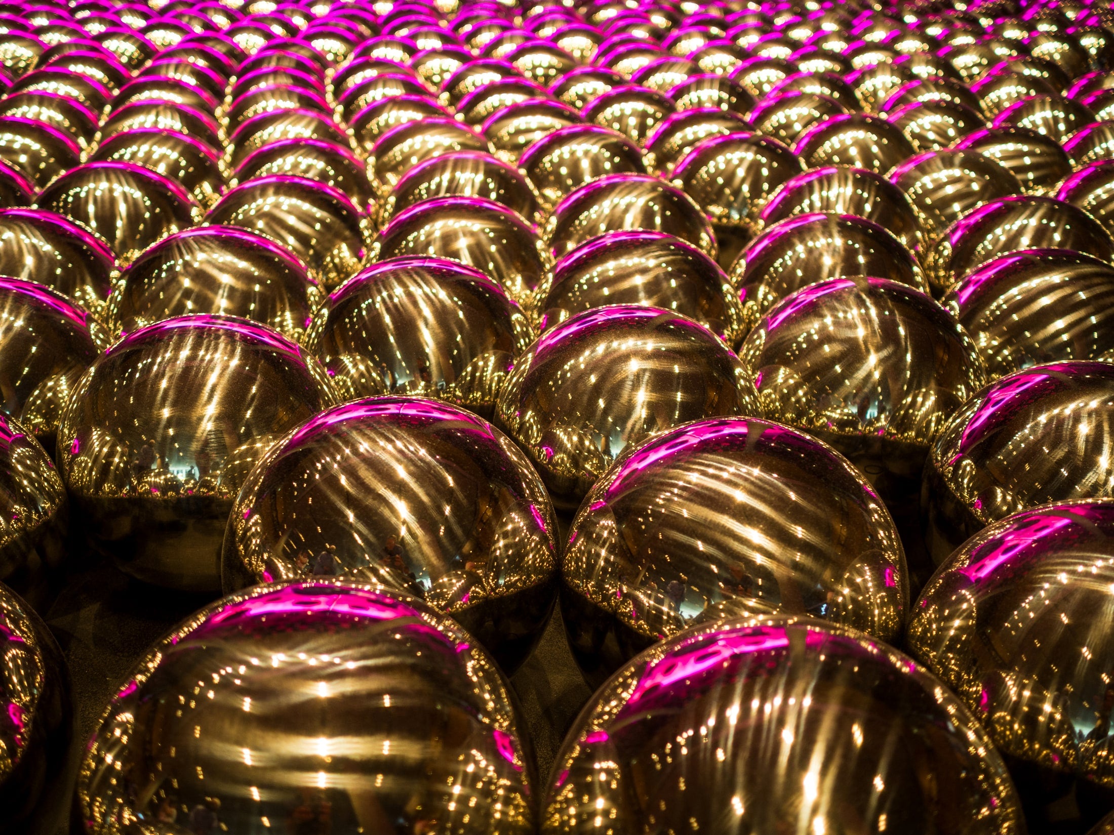Yayoi Kusama’s Narcissus Garden installed at the National Gallery of Victoria.