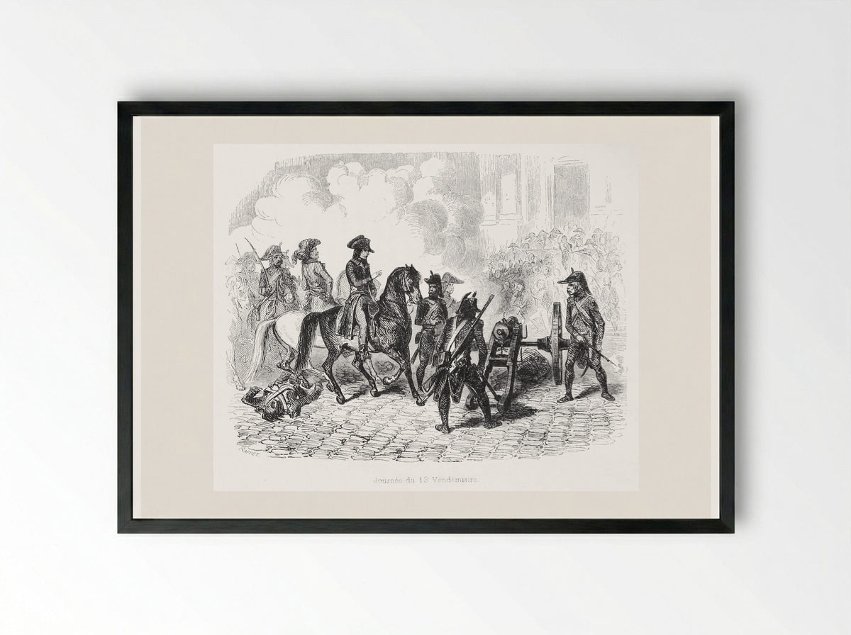 13 Vendémiaire - Denis-Auguste-Marie Raffet - Framed Print Black
