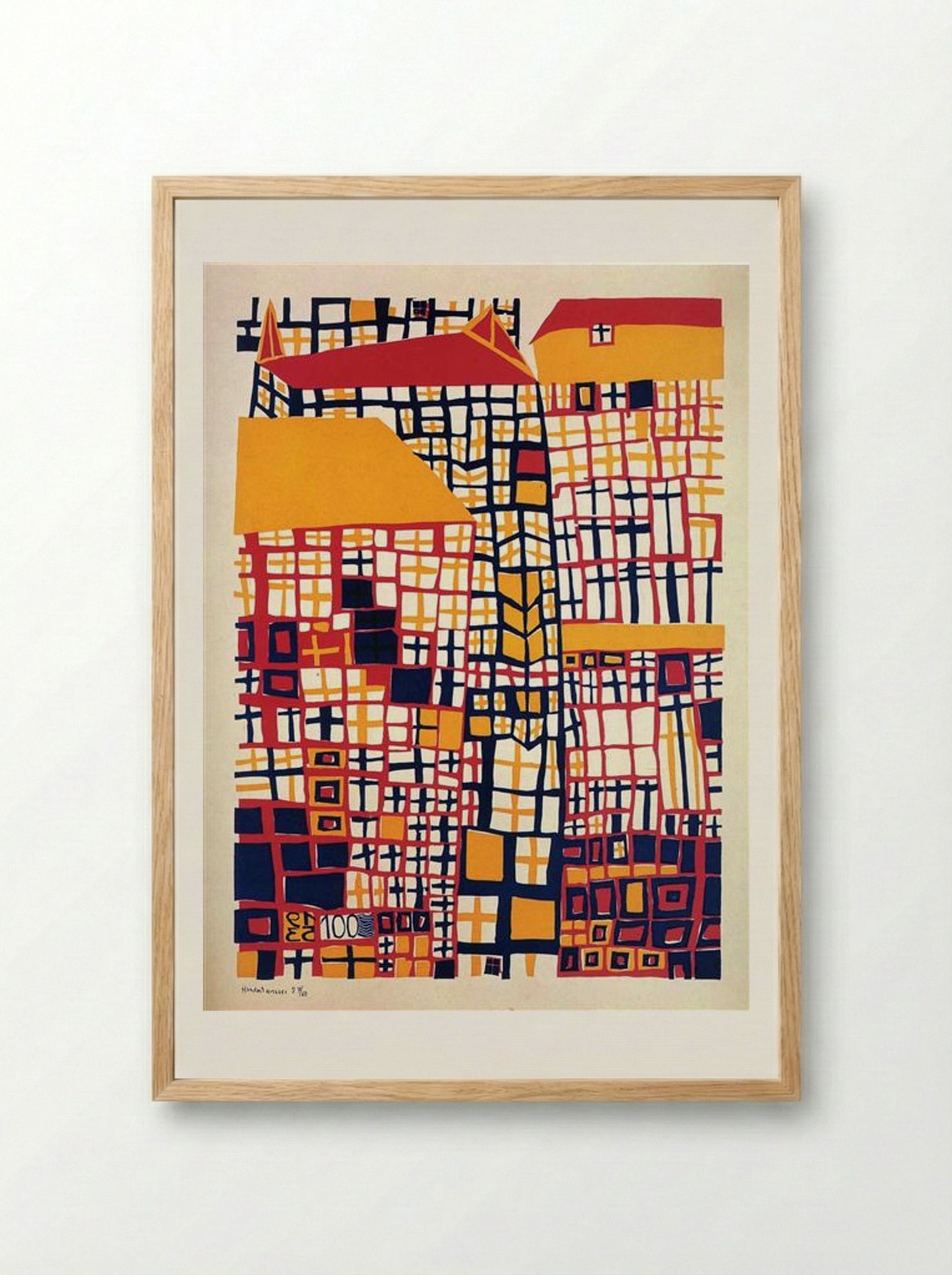 155 Three High Houses - Friedensreich Hundertwasser - Framed Print Wood