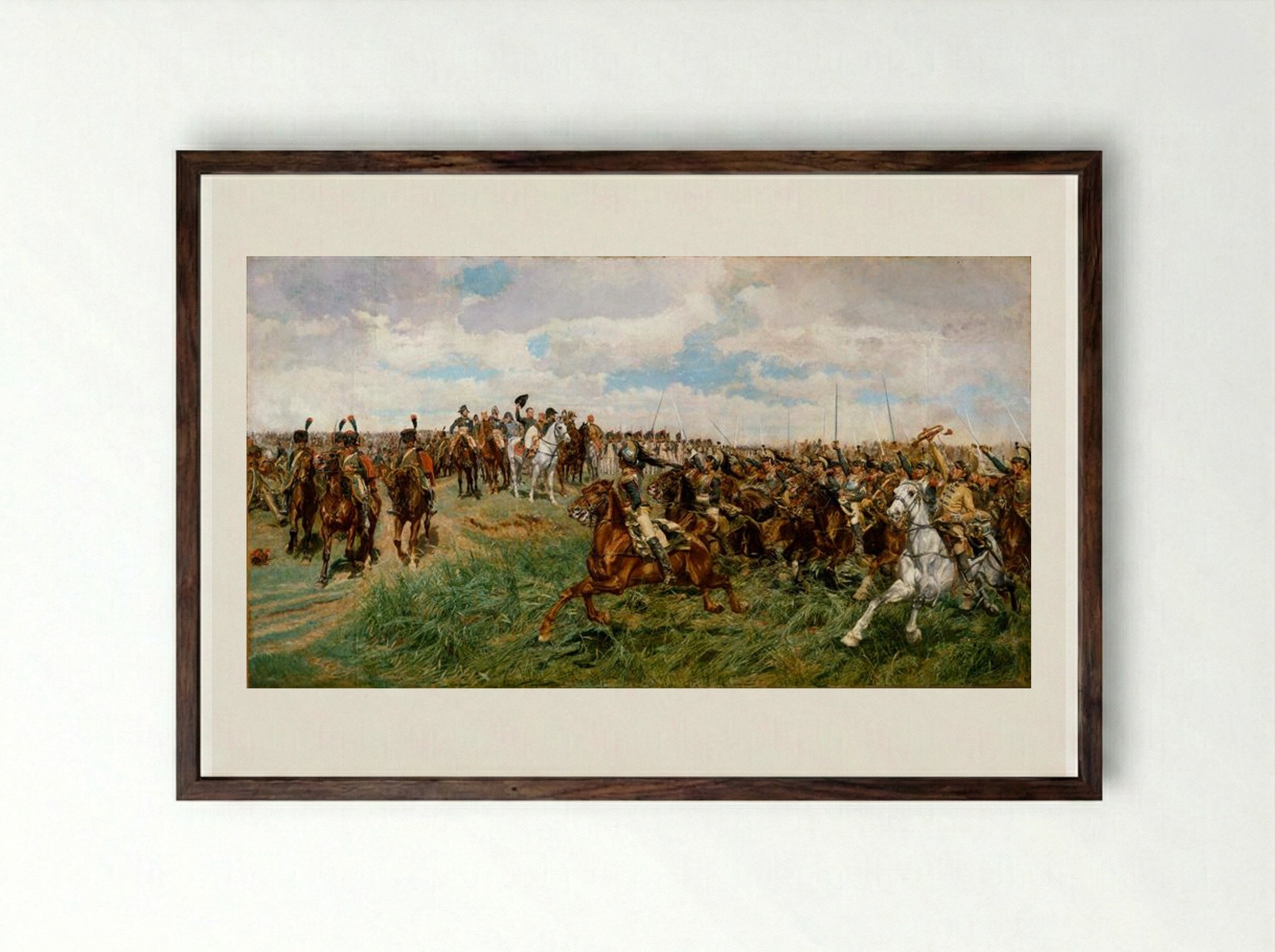1807, Friedland - Ernest Meissonier - Framed Print Dark Wood