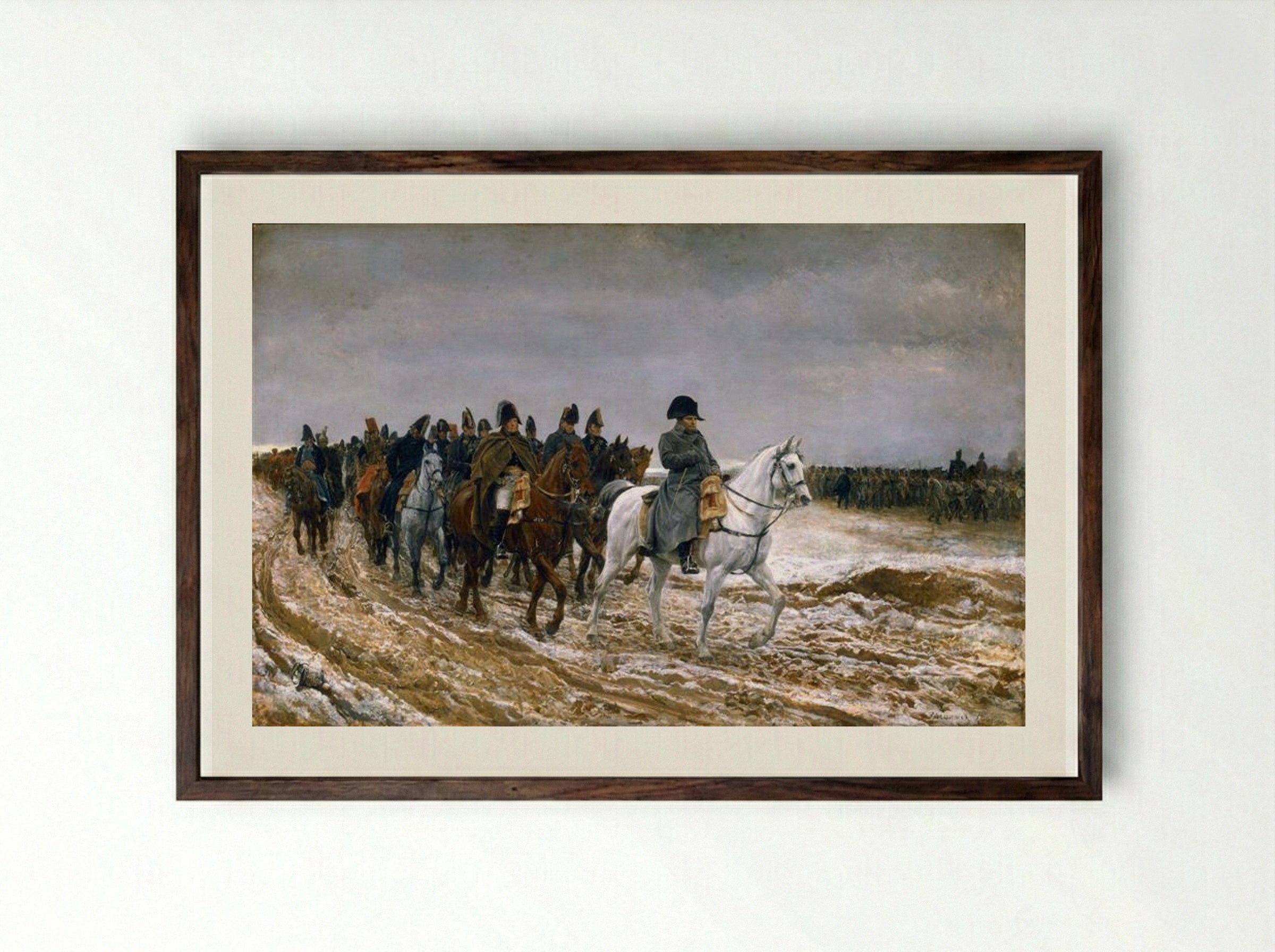 1814, Campagne de France - Ernest Meissonier - Framed Print Dark Wood