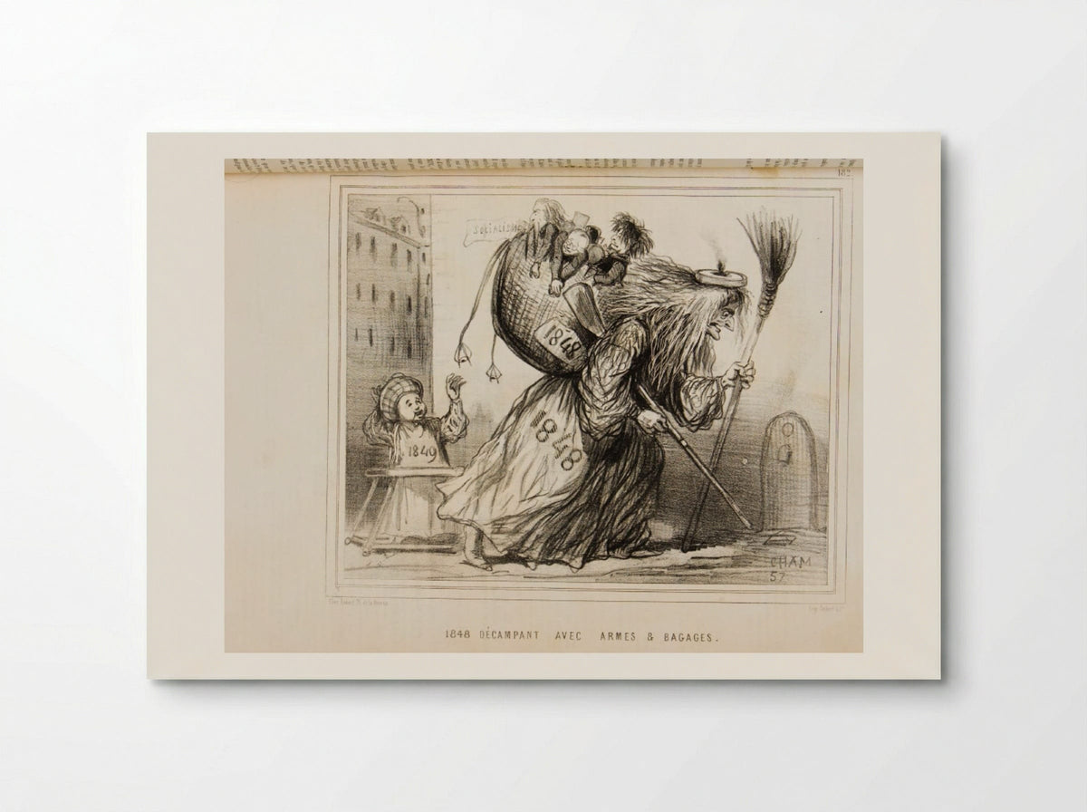 1848 Décampant avec Armes et Bagages - Cham - Poster