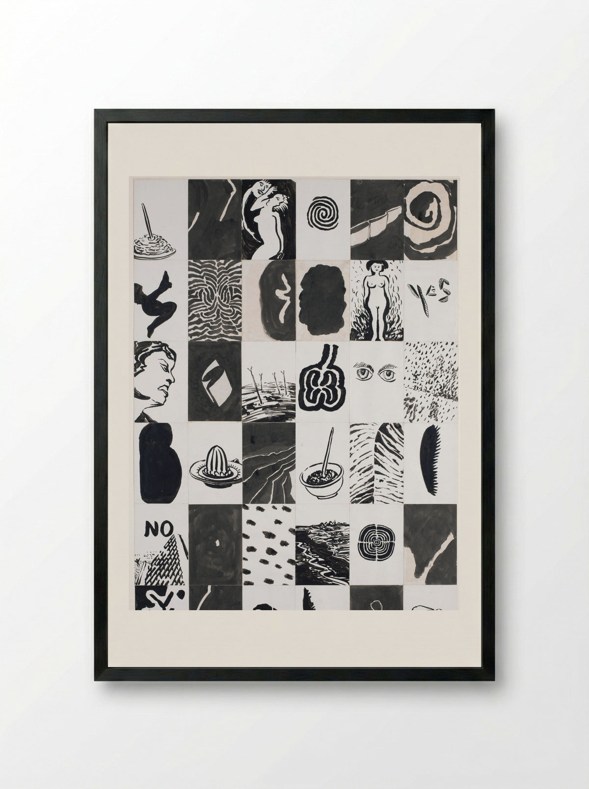36 voorstellingen, waaronder citruspers - Pieter Holstein - Framed Print Black