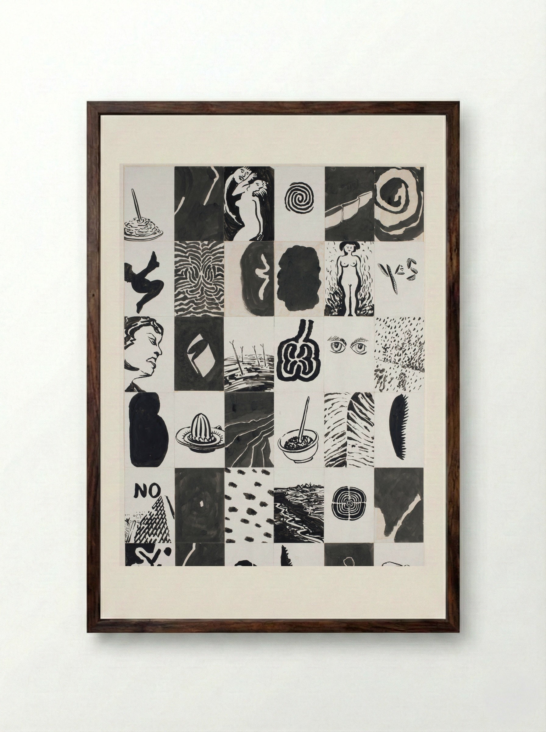 36 voorstellingen, waaronder citruspers - Pieter Holstein - Framed Print Dark Wood