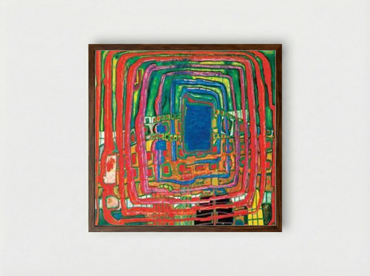 433 The I Still Do Not Know - Friedensreich Hundertwasser - Framed Print Dark Wood