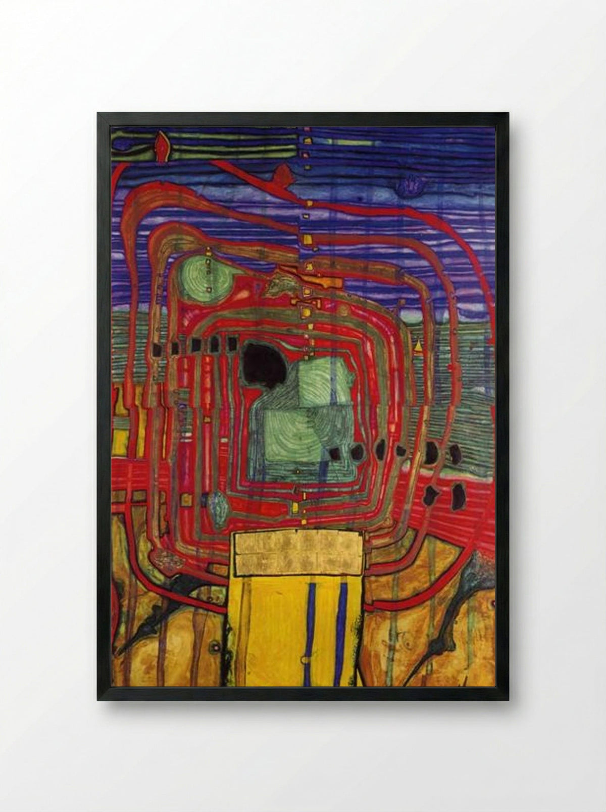 460 Hommage au Tachisme - Friedensreich Hundertwasser - Framed Print Black