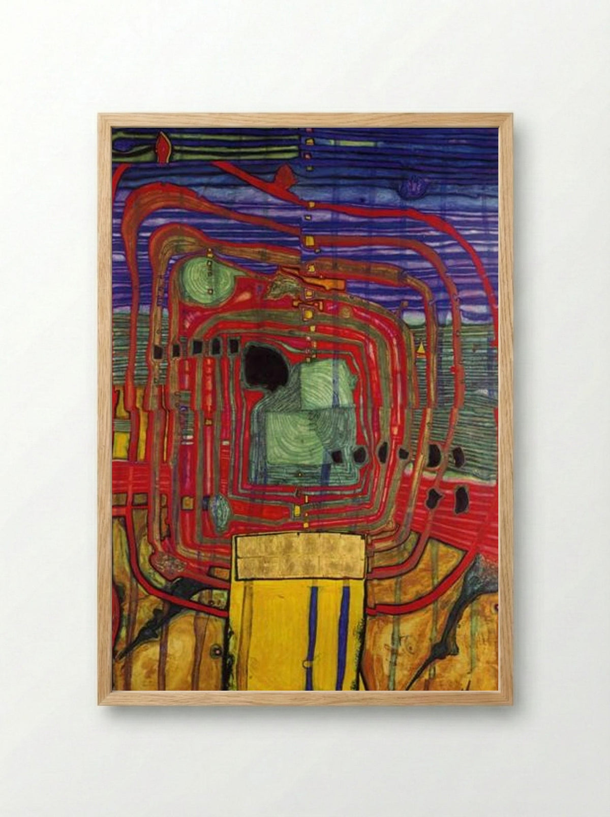 460 Hommage au Tachisme - Friedensreich Hundertwasser - Framed Print Wood