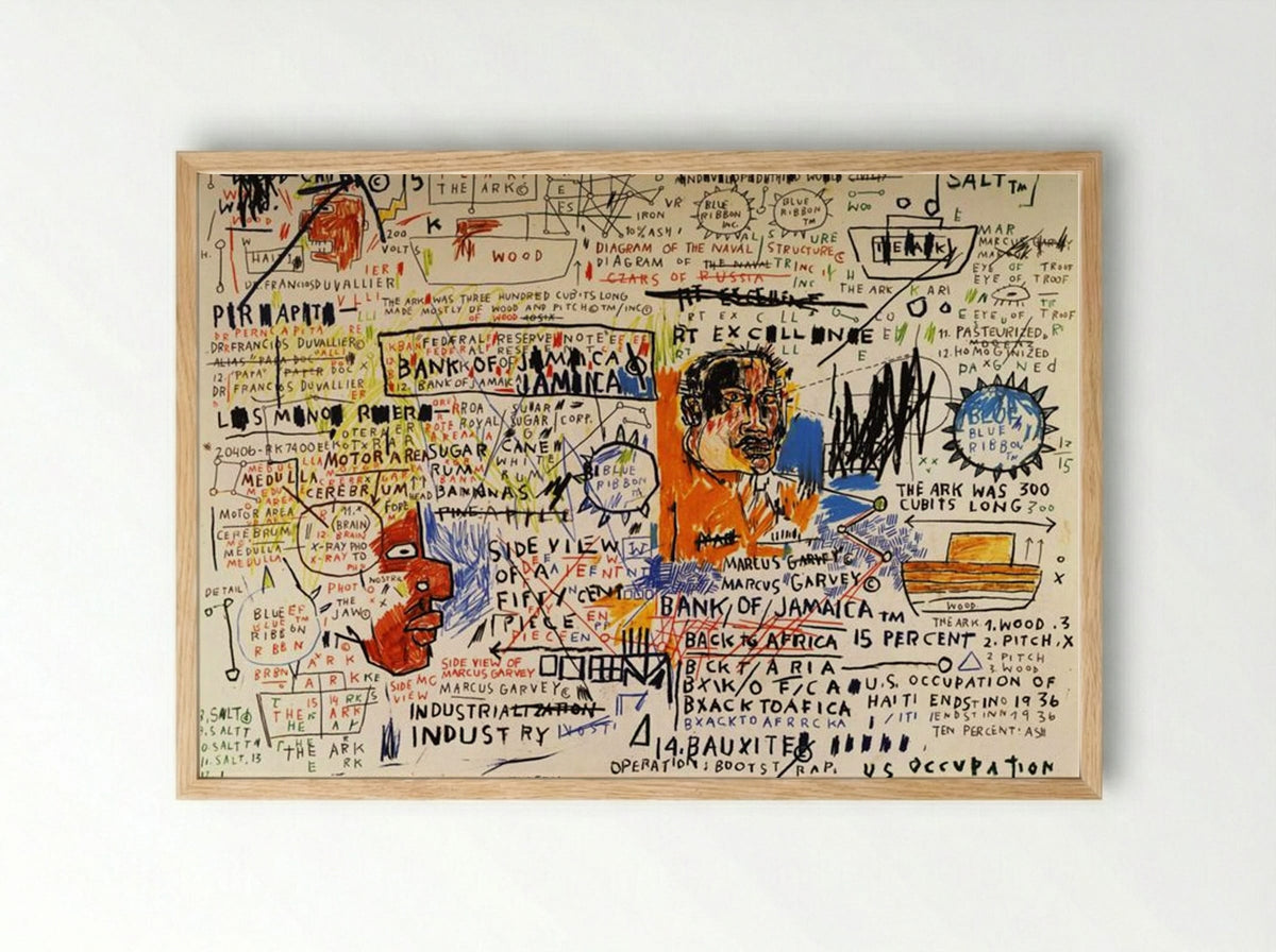 50 Cent Piece - Jean-Michel Basquiat - Framed Print Wood