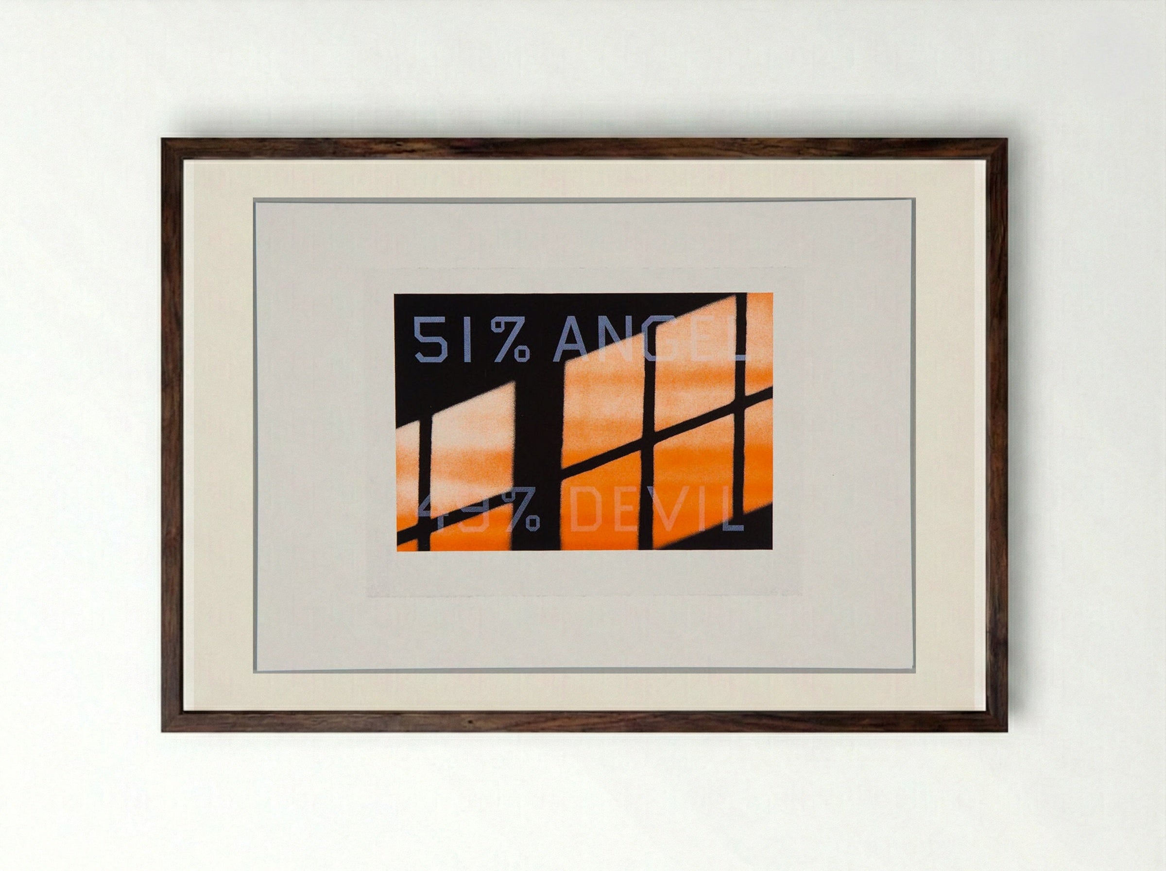 51% Angel / 49% Devil - Edward Ruscha - Framed Print Dark Wood
