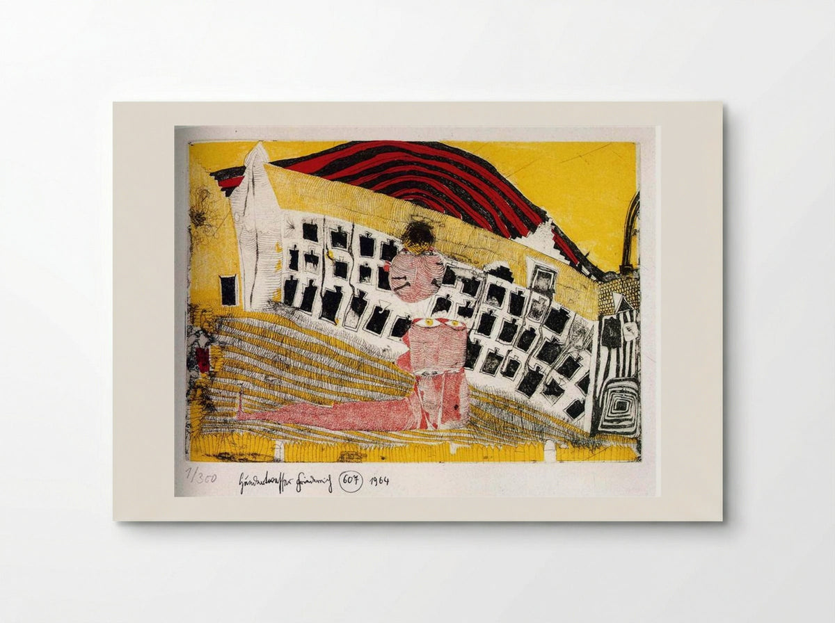 607 Girl-Finding in the Grass - Friedensreich Hundertwasser - Poster